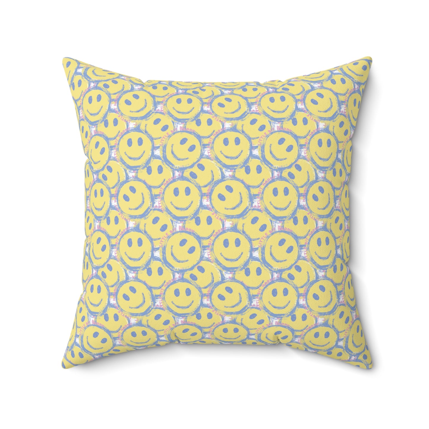 Little Bit Happy Spun Polyester Square Pillow (16", 18", 20")