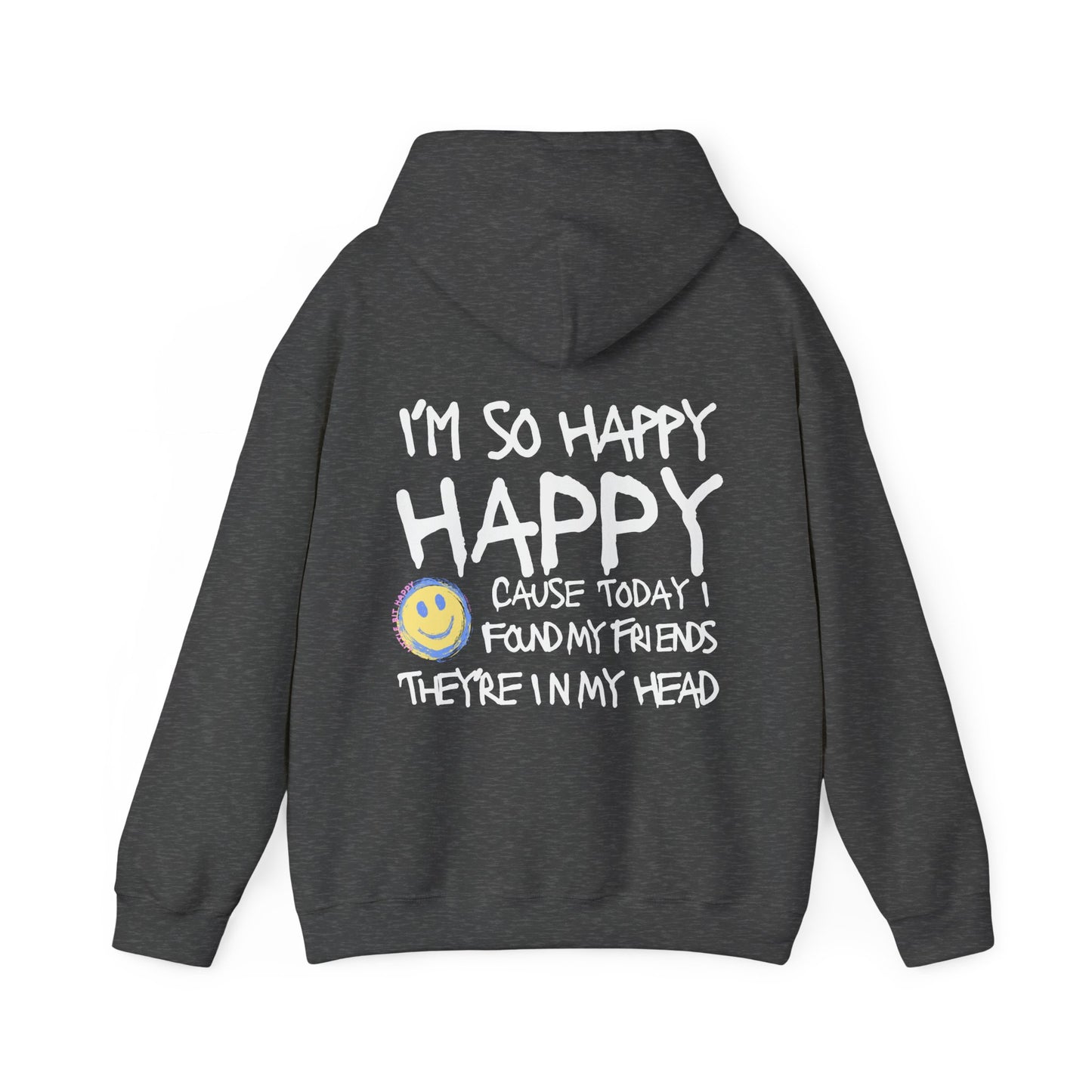 Nirvana Hoodie Sweatshirt, I'm So Happy with Yellow and PINK Smiley