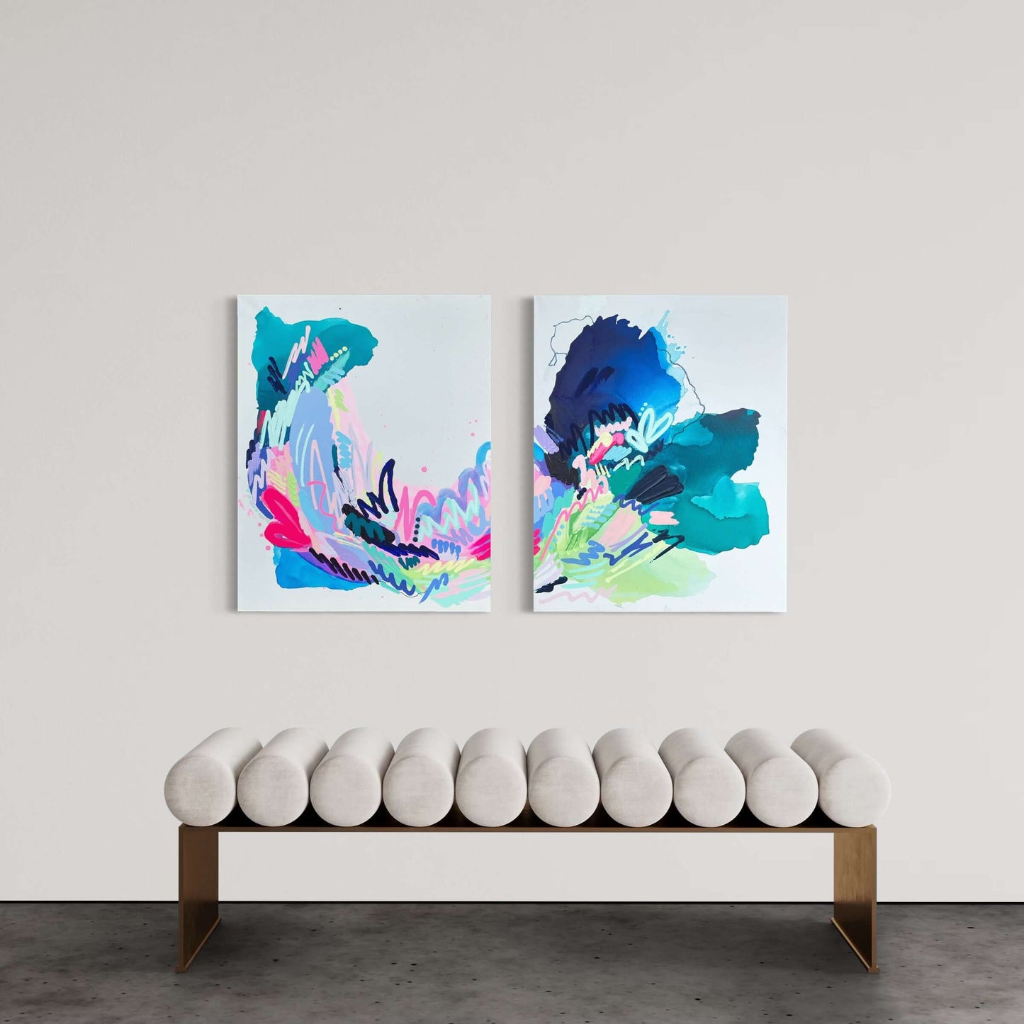 Snow On The Beach, 24"x30" Diptych