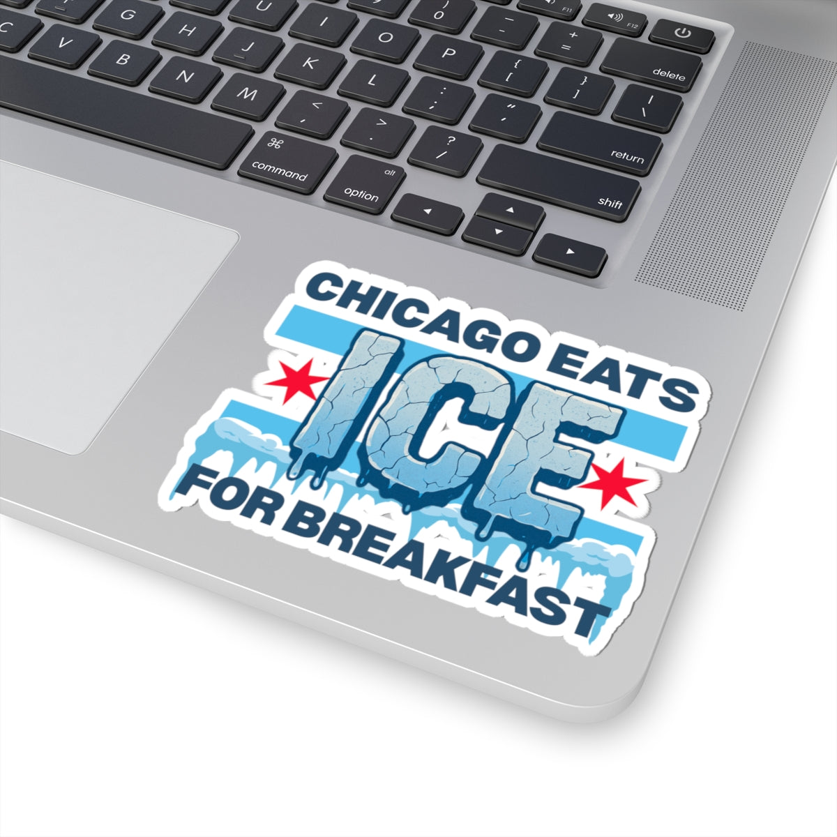 Chicago Eats Ice For Breakfast, Kiss-Cut Stickers (not waterproof)