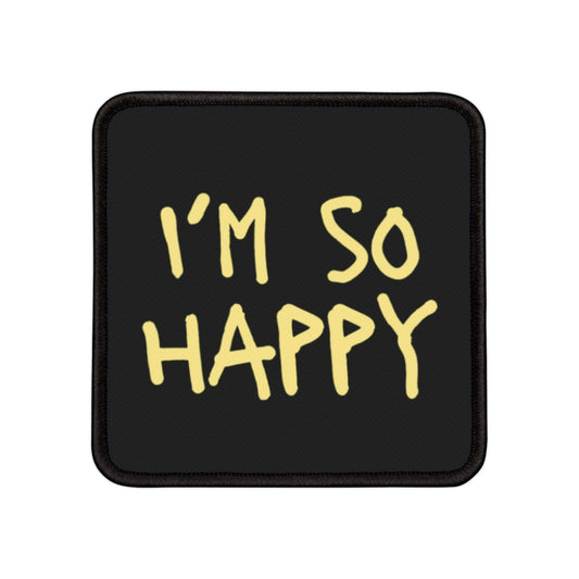 I'm So Happy Iron-On Patches, 3 Shapes
