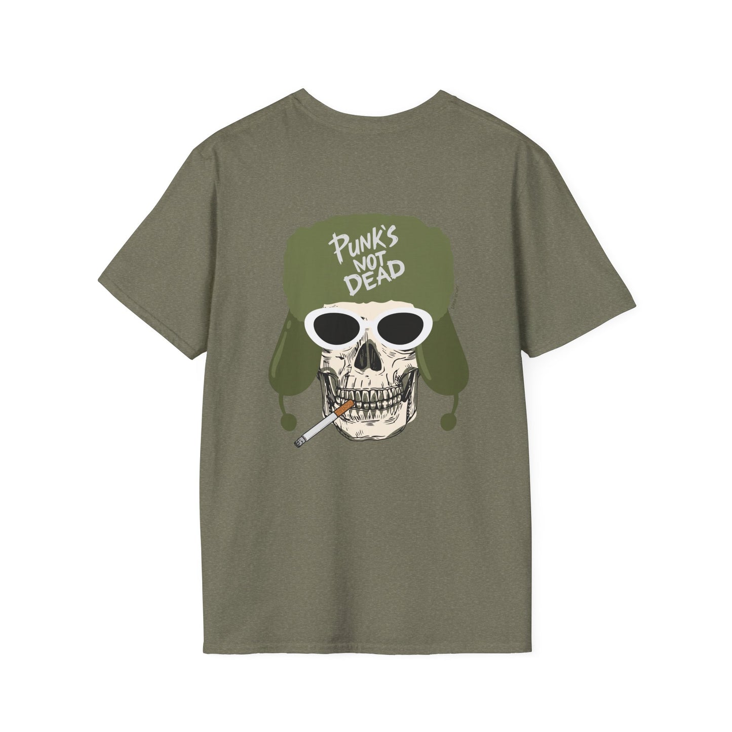 Punks Not Dead Back Graphic, Unisex Soft T-Shirt