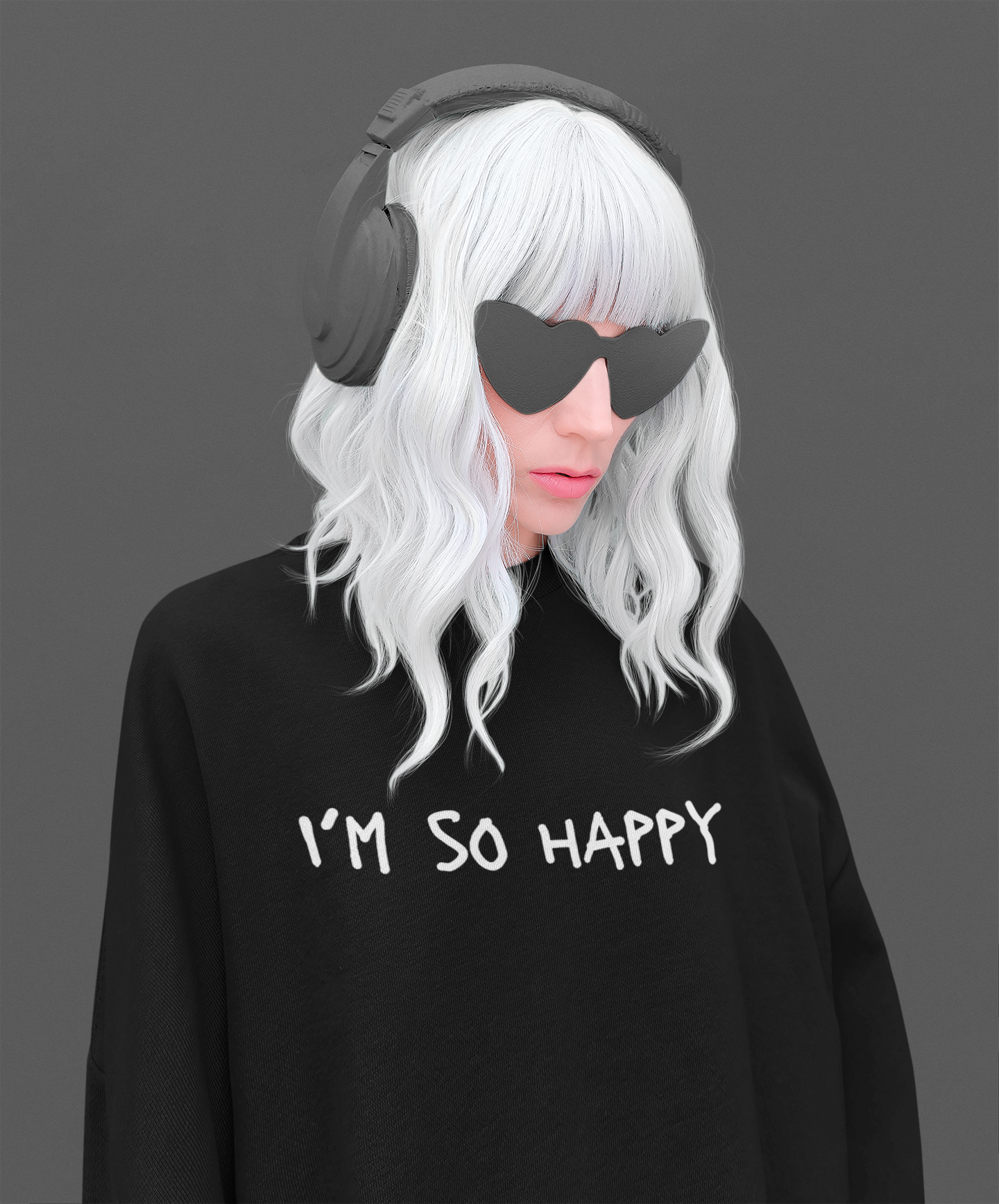 I'm So Happy Unisex Midweight Softstyle Fleece Crewneck Sweatshirt