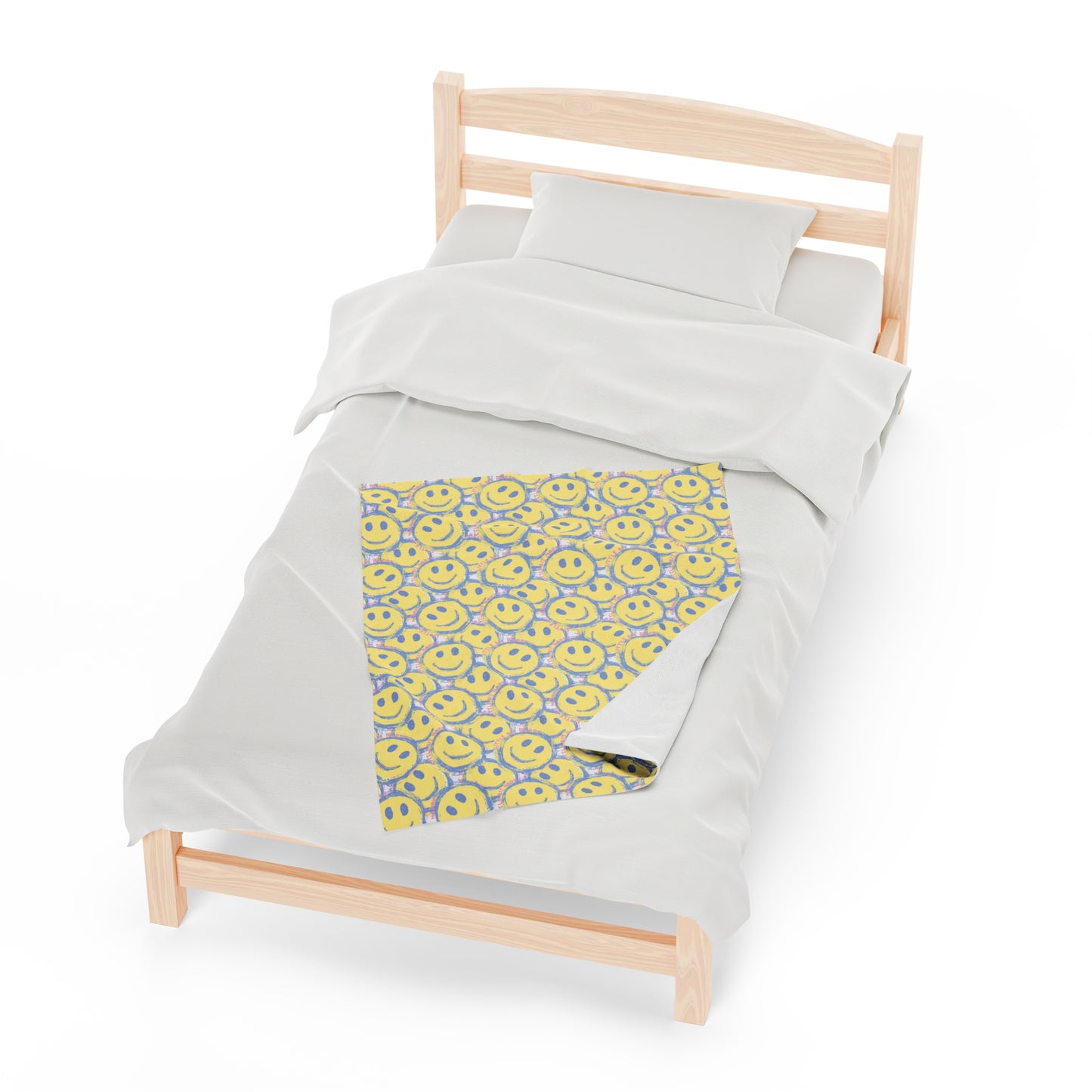 Little Bit Happy Velveteen Plush Blanket, 3 Sizes