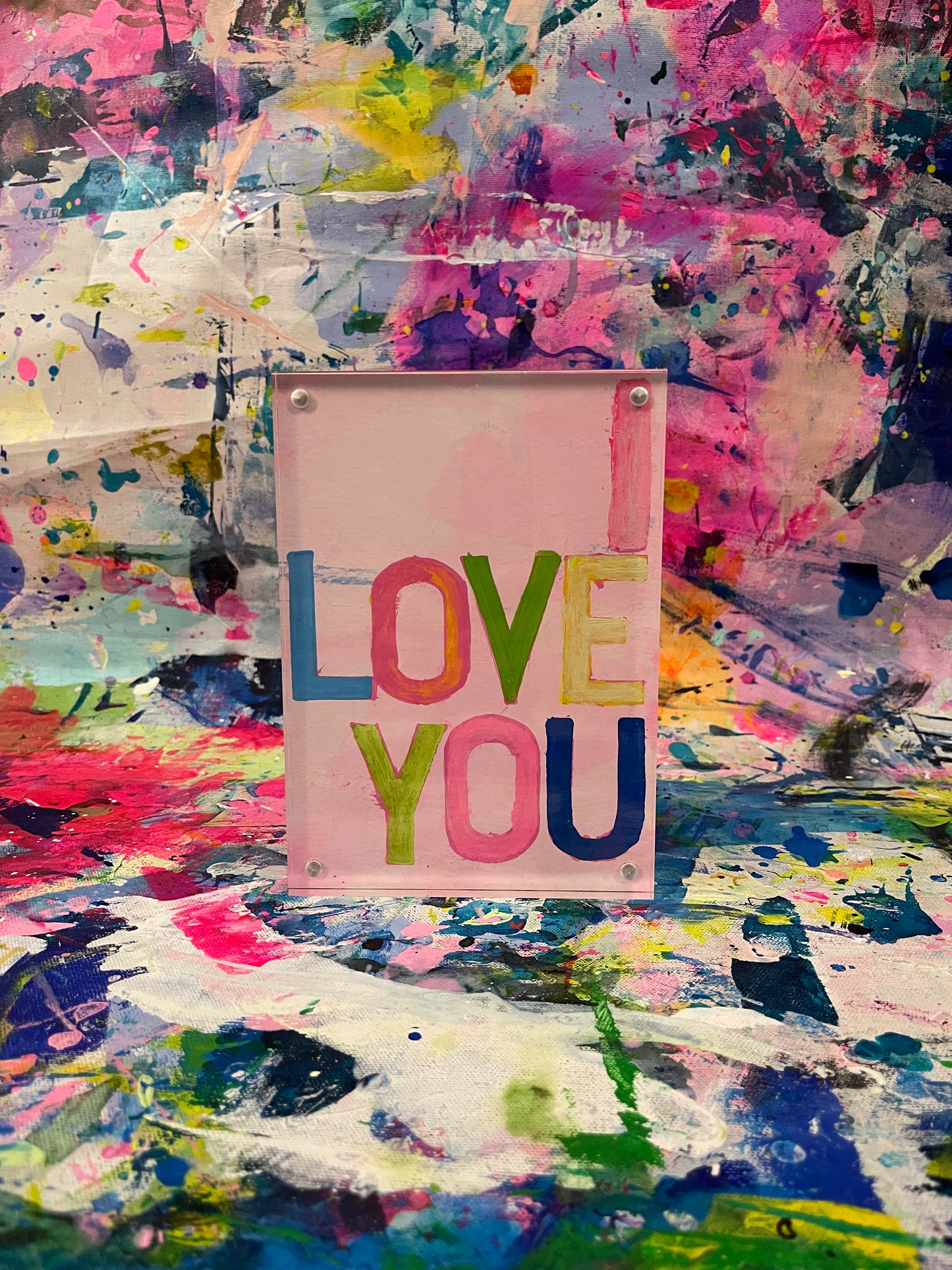 Acrylic Block Art 5"x7", Hand Painted Abstract Art In Acrylic Frames