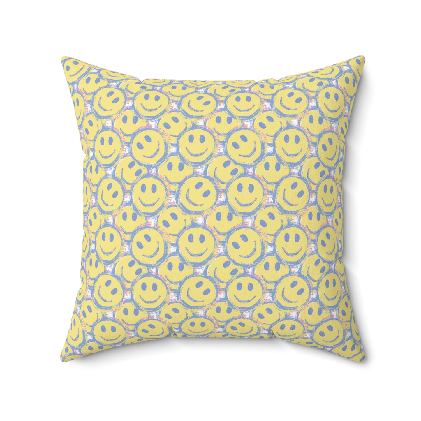 Little Bit Happy Spun Polyester Square Pillow (16", 18", 20")