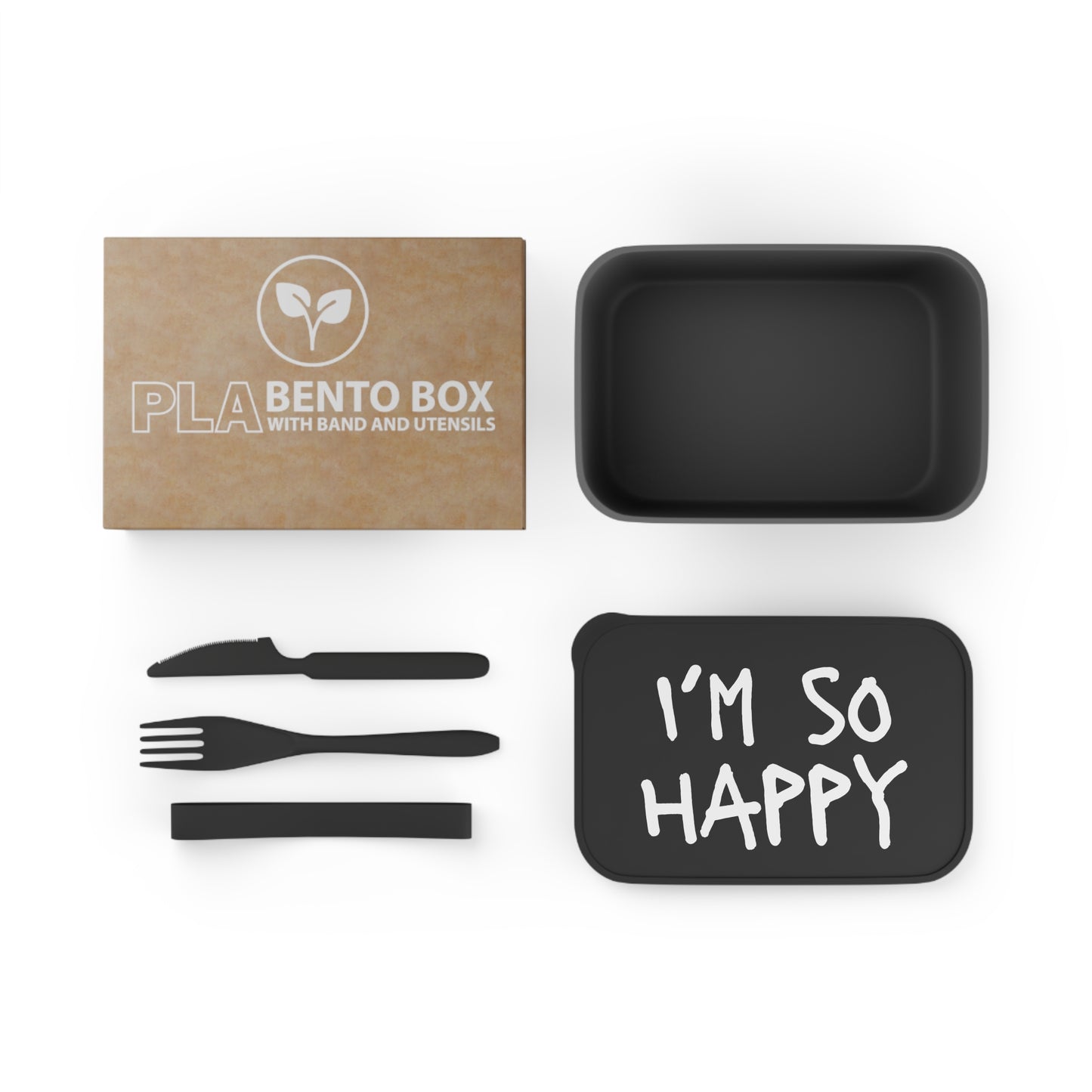 I'm So Happy Bento Box with Band and Utensils