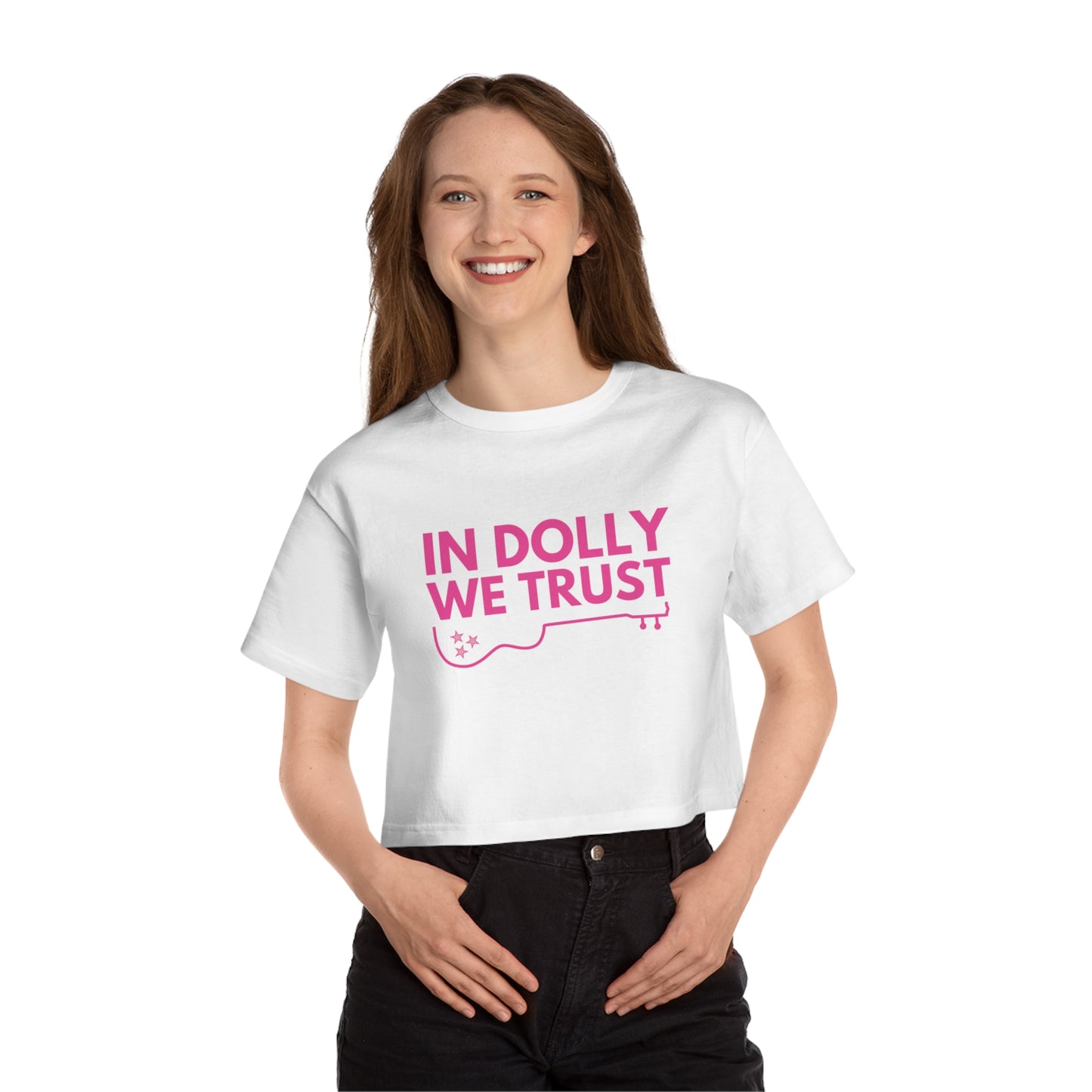 In Dolly We Trust, Champion Women's Heritage Cropped T-Shirt