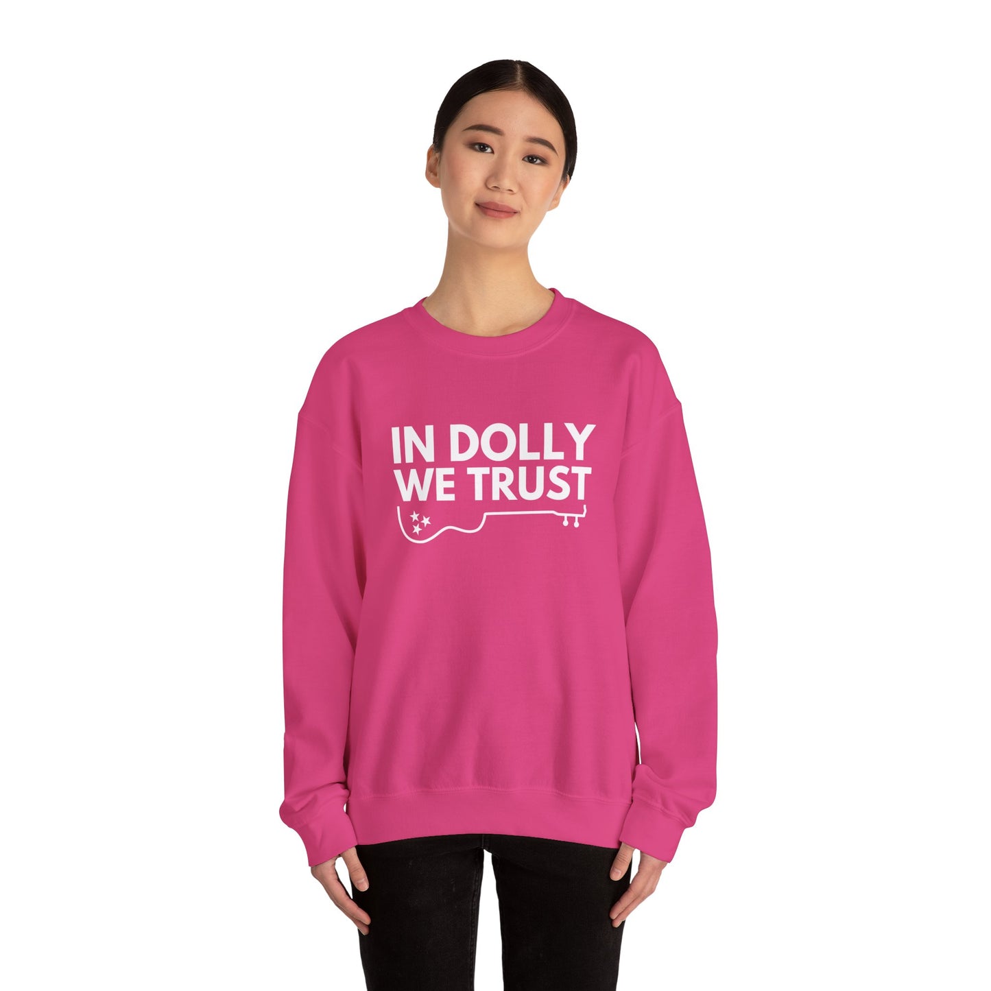 In Dolly We Trust, Unisex Heavy Blend™ Crewneck Sweatshirt