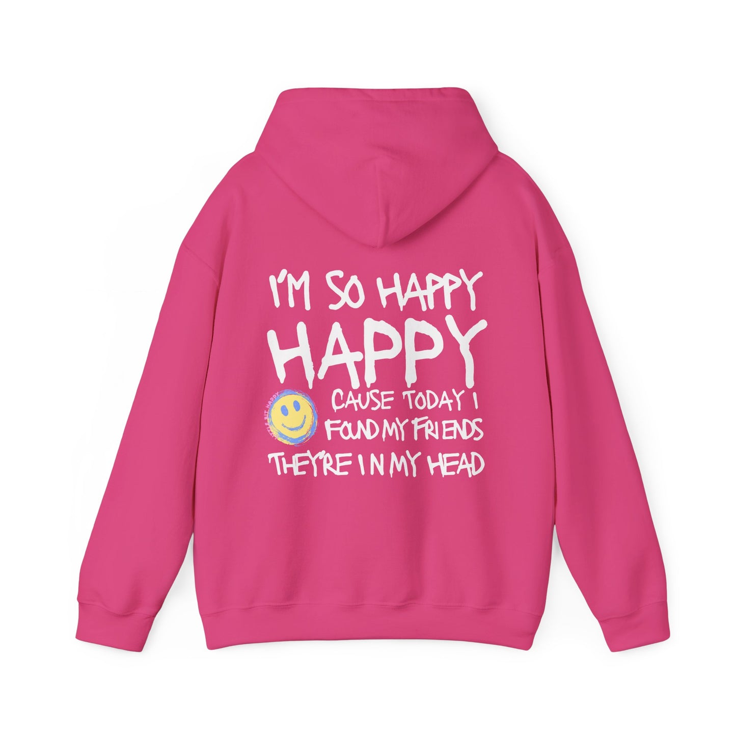 Nirvana Hoodie Sweatshirt, I'm So Happy with Yellow and PINK Smiley