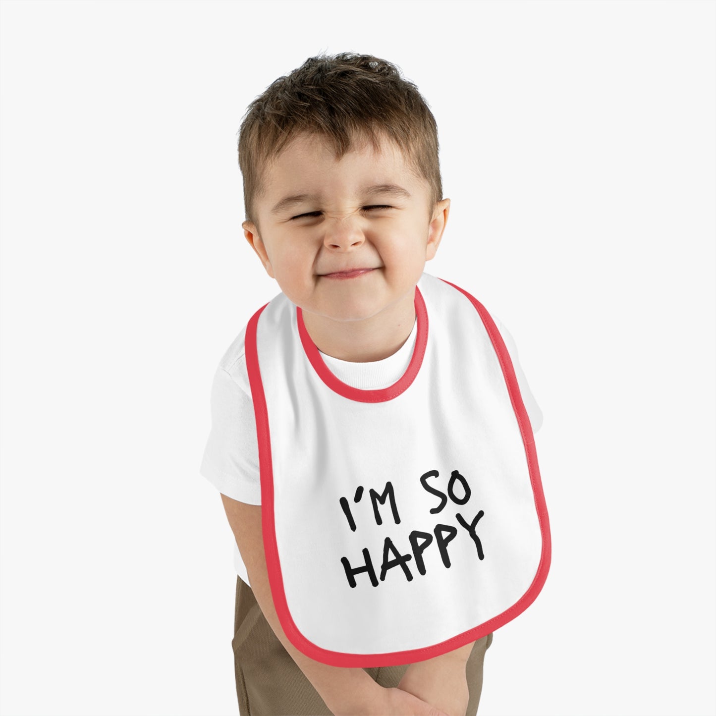 I'm So Happy Jersey Baby Bib