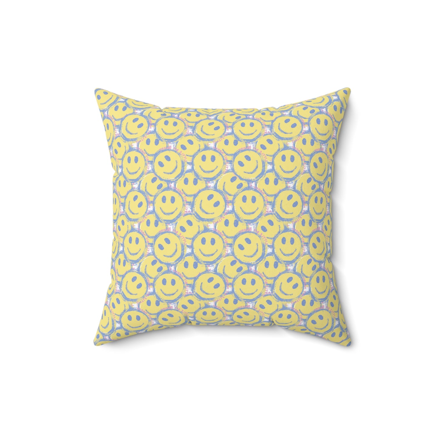Little Bit Happy Spun Polyester Square Pillow (16", 18", 20")