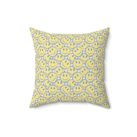 Little Bit Happy Spun Polyester Square Pillow (16", 18", 20")