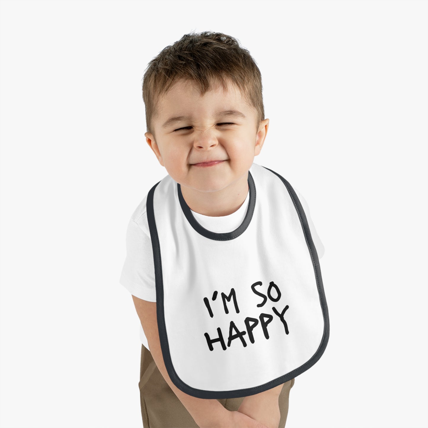 I'm So Happy Jersey Baby Bib