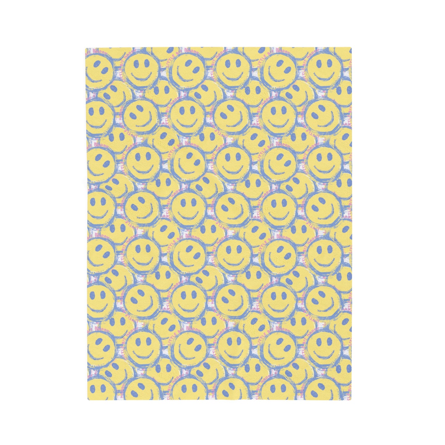 Little Bit Happy Velveteen Plush Blanket, 3 Sizes
