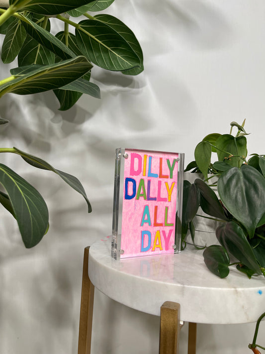 Acrylic Block Art 3.5"x5", Hand Painted Abstract Art In Acrylic Frames