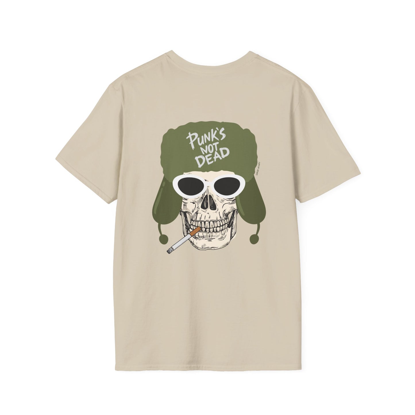Punks Not Dead Back Graphic, Unisex Soft T-Shirt
