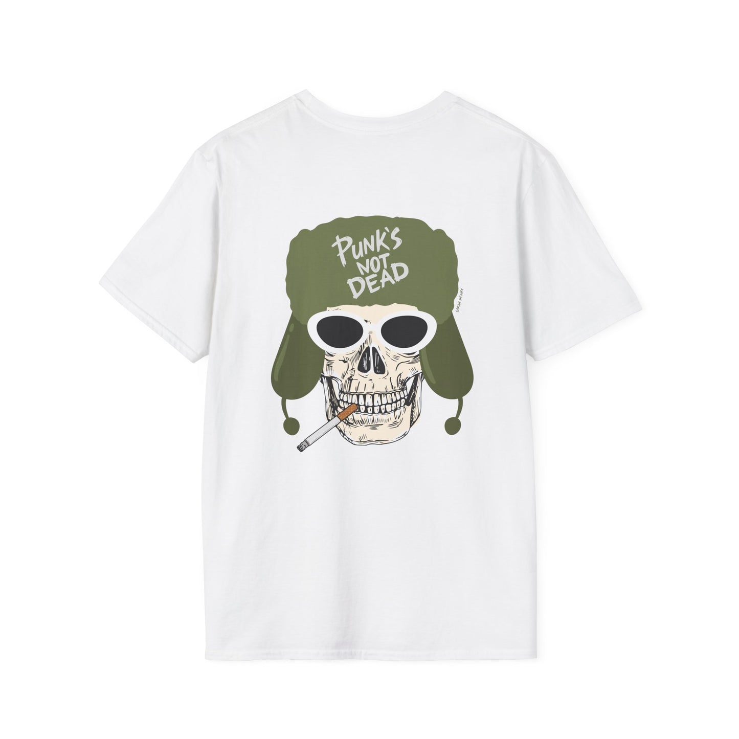 Punks Not Dead Back Graphic, Unisex Soft T-Shirt