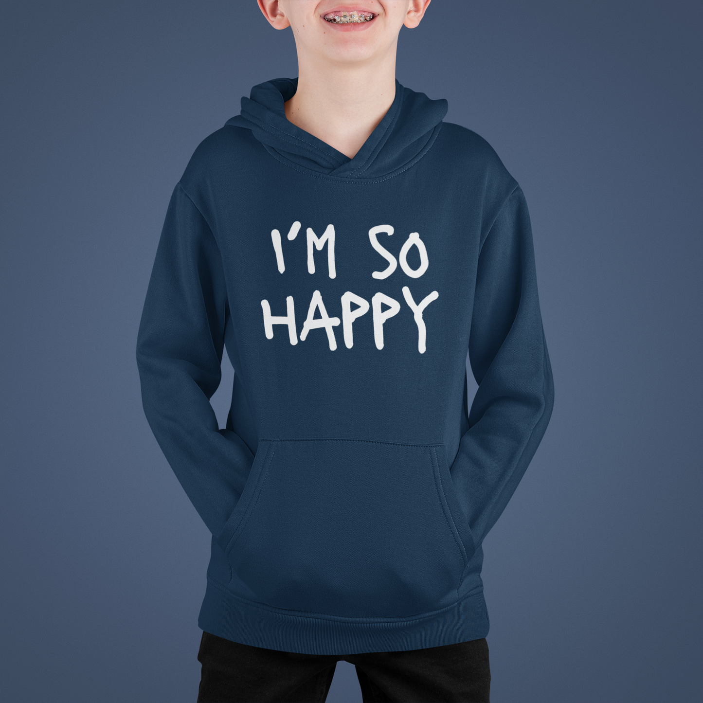 I'm So Happy Unisex Youth Heavy Blend Hooded Sweatshirt