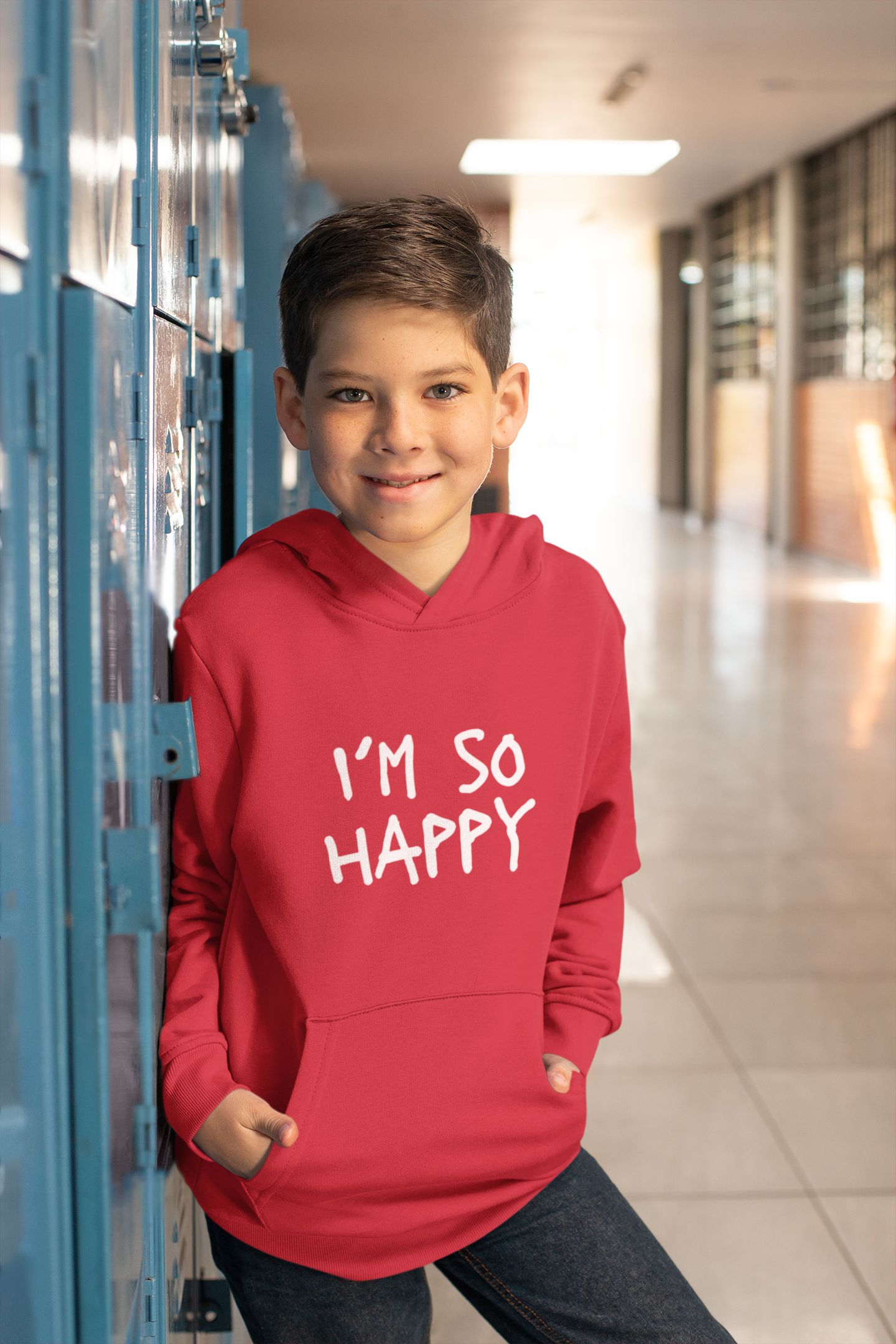 I'm So Happy Unisex Youth Heavy Blend Hooded Sweatshirt