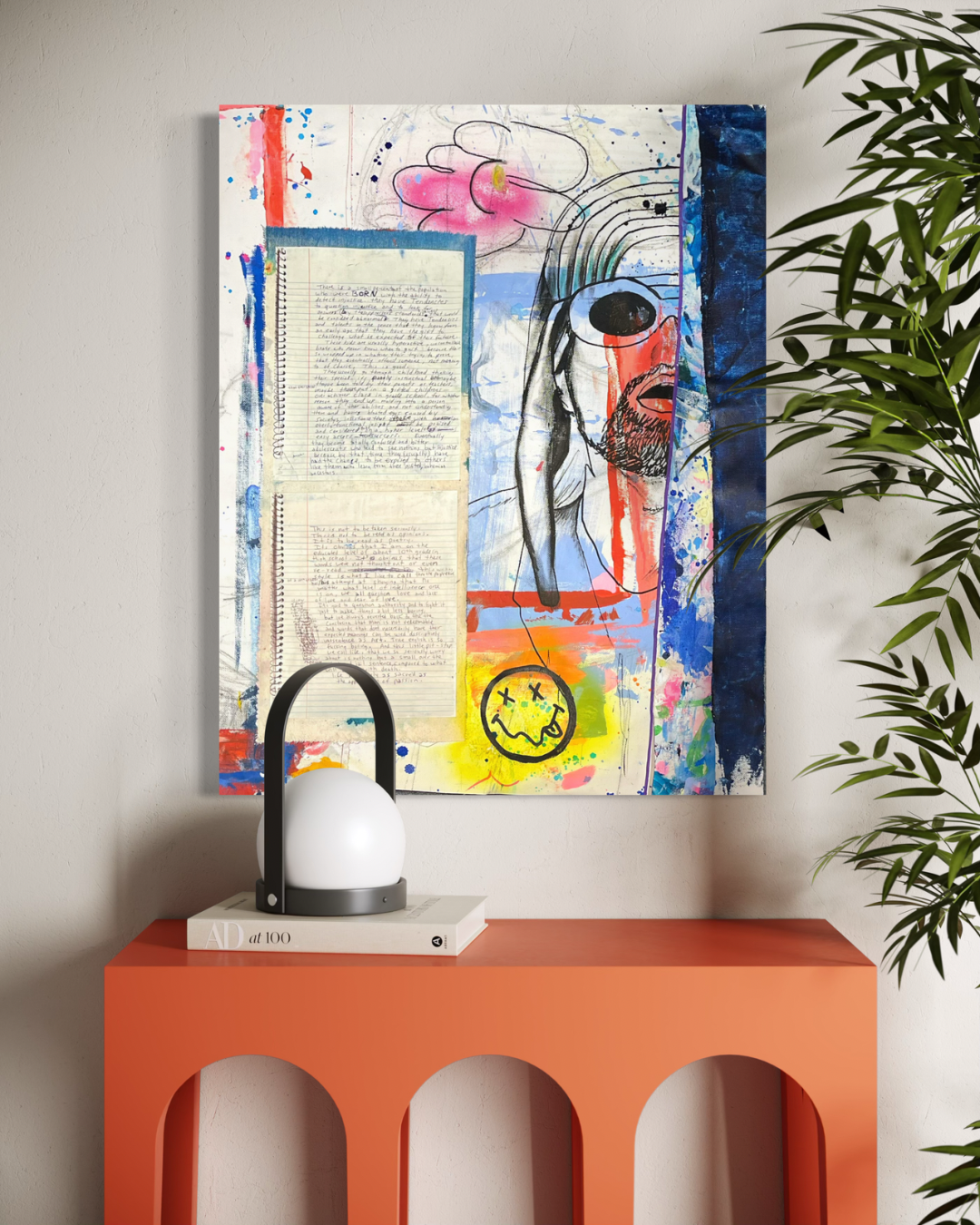 Cobain, 20"x26" Kurt Cobain Nirvana Original Abstract Expressionism Painting