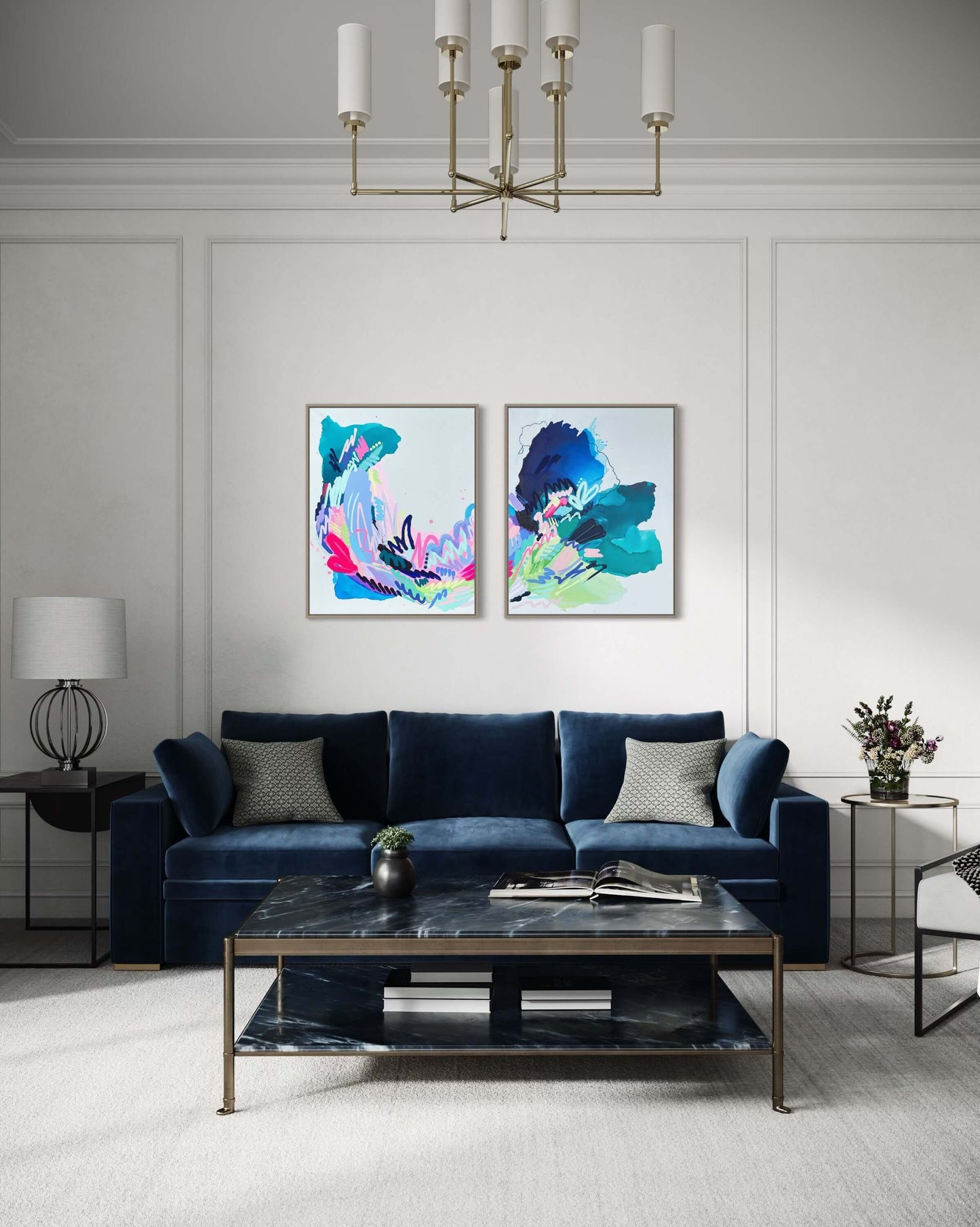 Snow On The Beach, 24"x30" Diptych