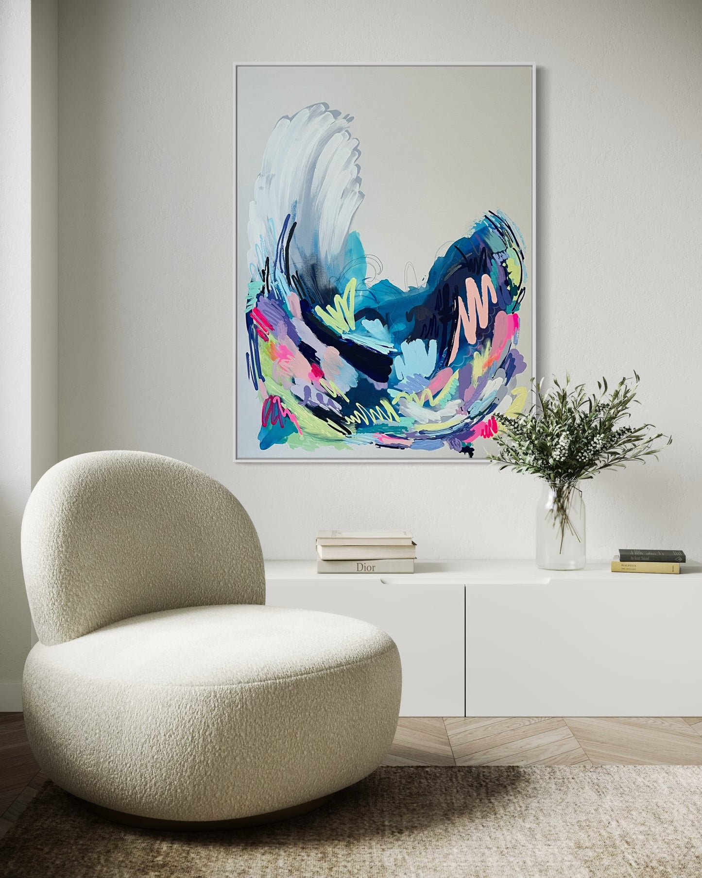 Zhaaa Zhaaa, 36"x48" Original Large Scale Abstract Art