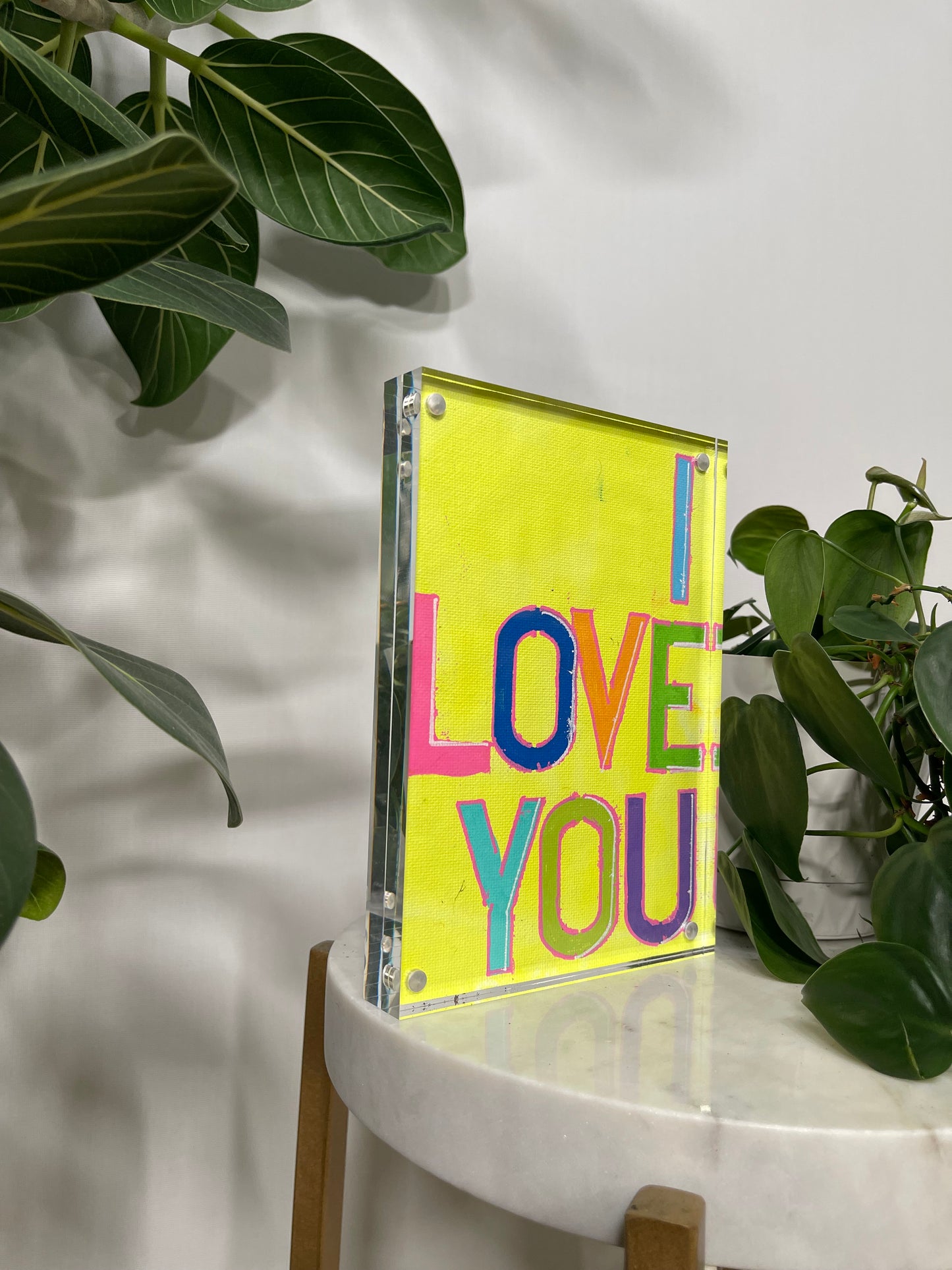 Acrylic Block Art 5"x7", Hand Painted Abstract Art In Acrylic Frames