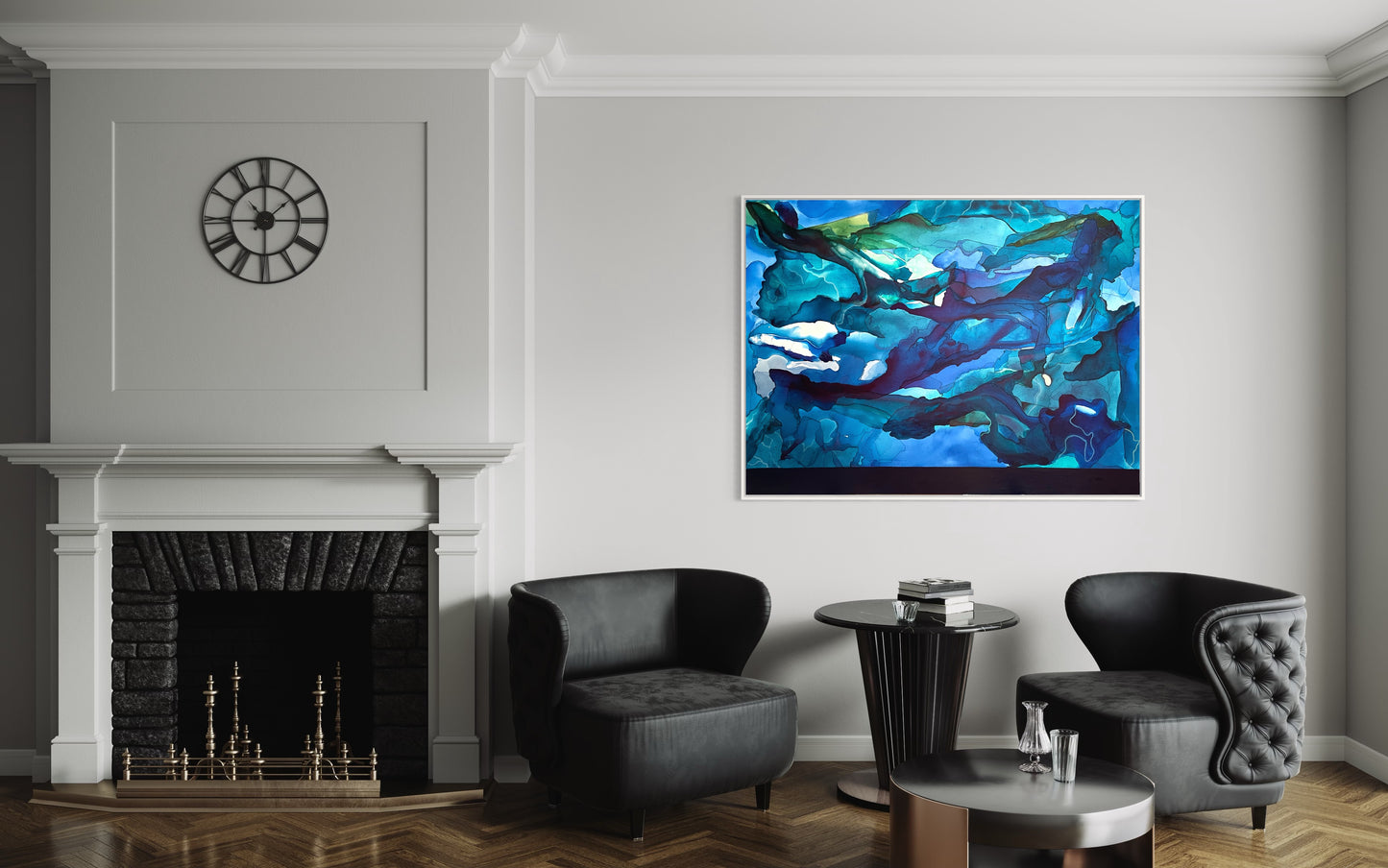 Stratified, 30"x40" Original Abstract Coastal Painting