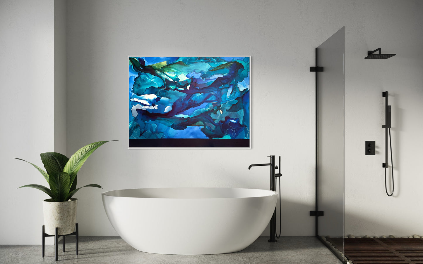 Stratified, 30"x40" Original Abstract Coastal Painting