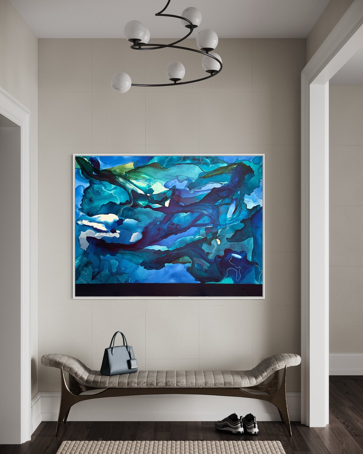 Stratified, 30"x40" Original Abstract Coastal Painting