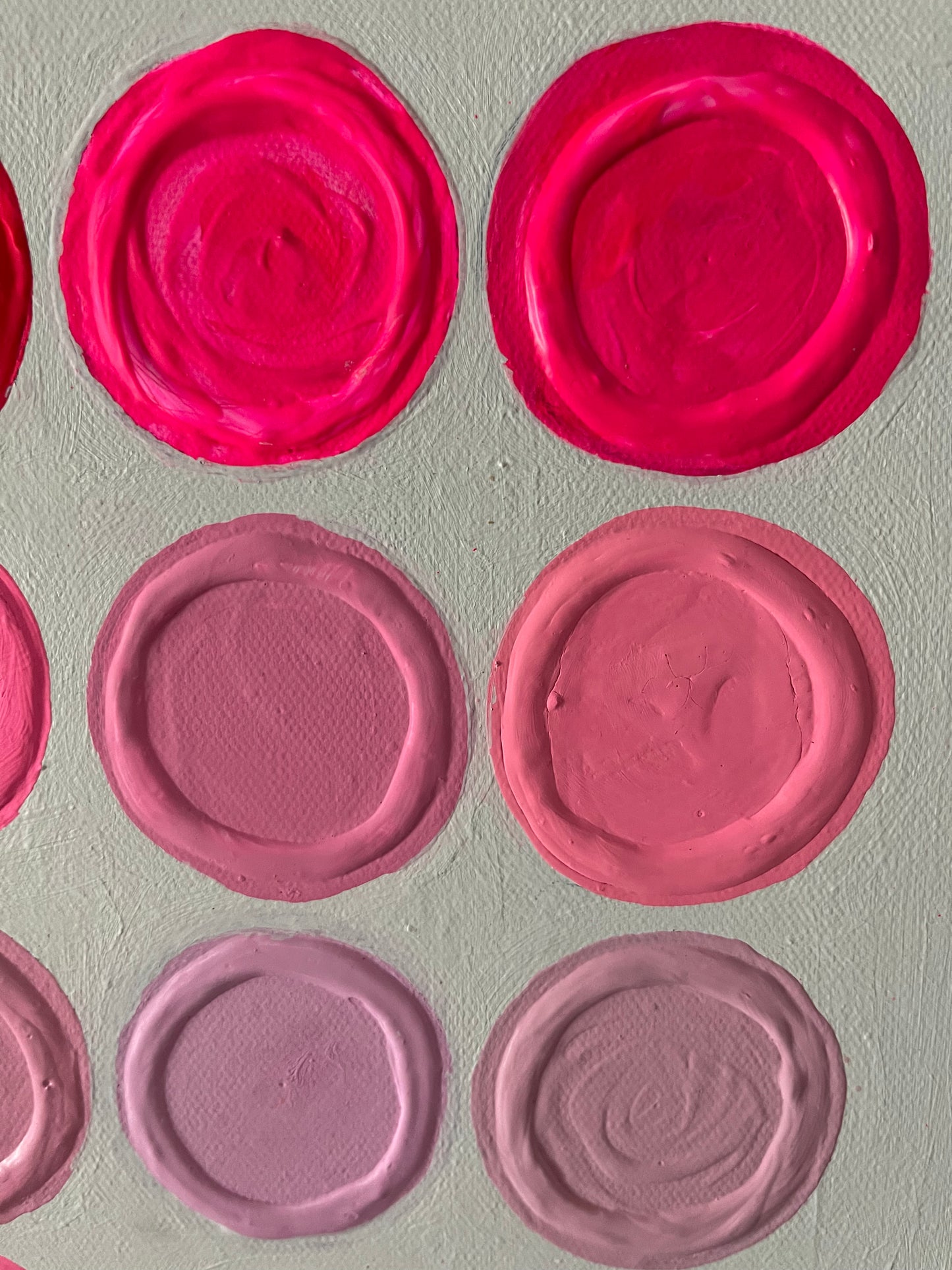 Candy Buttons, 12"x36" Original Textured Abstract Painting