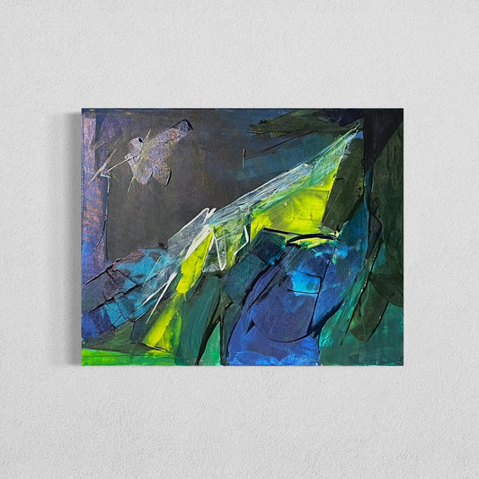 Broken Glass, 16"x20" Original Abstract Painting