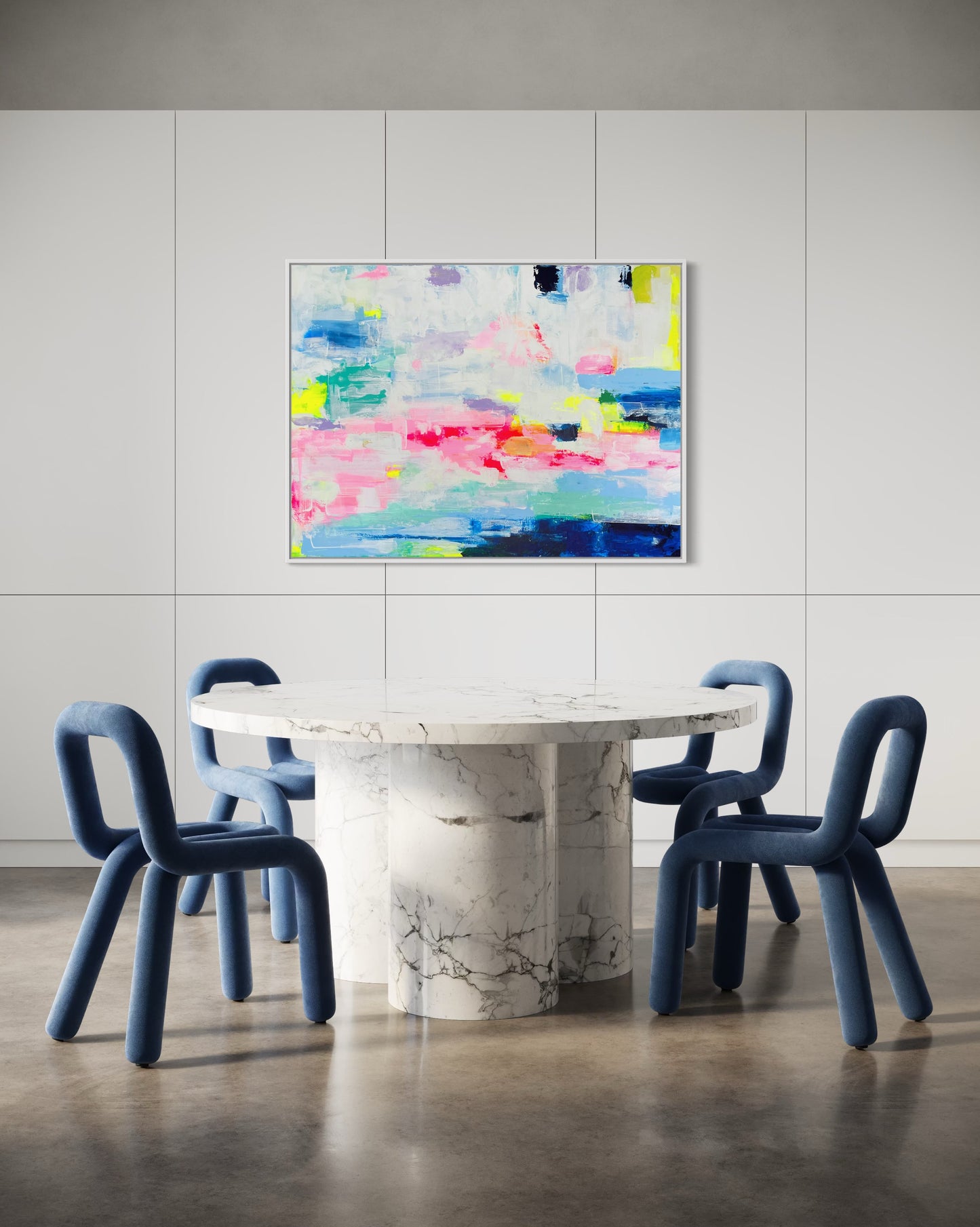 Carousel, 36"x48" Whimsical Large Abstract Art