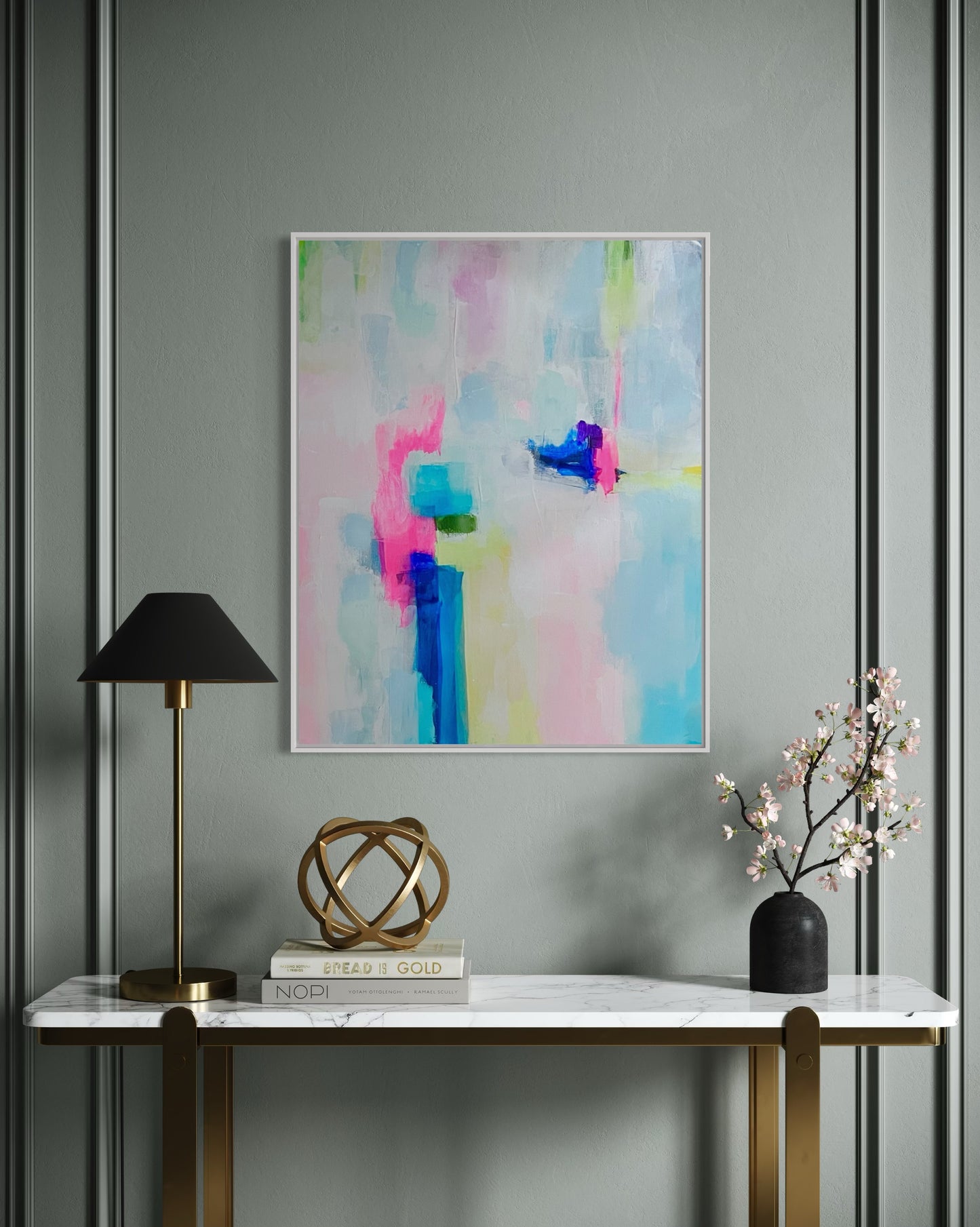 Chicago When She Blooms, 24"x30" Original Abstract Painting
