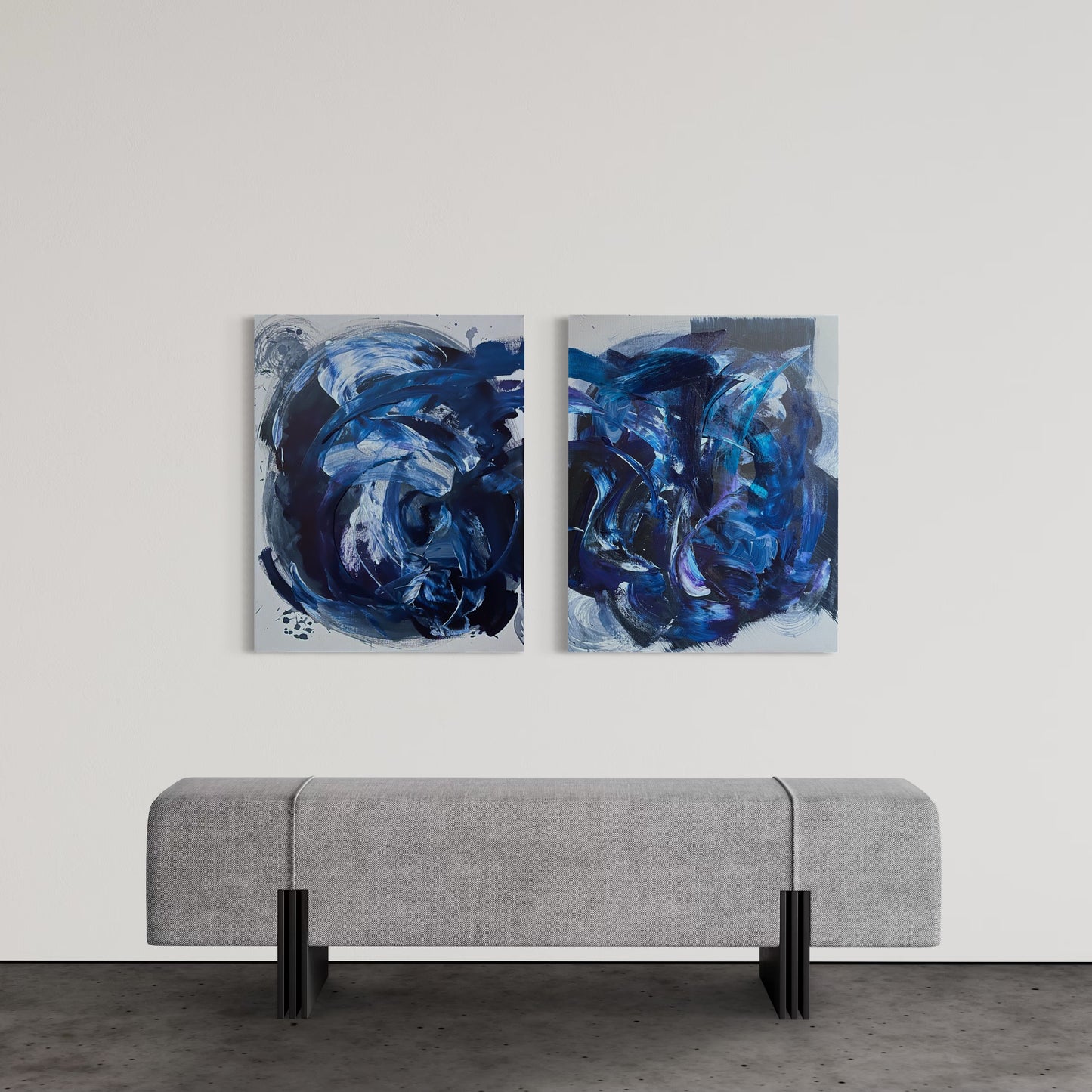 Mood in Motion, 24"x30" Original Diptych Painting