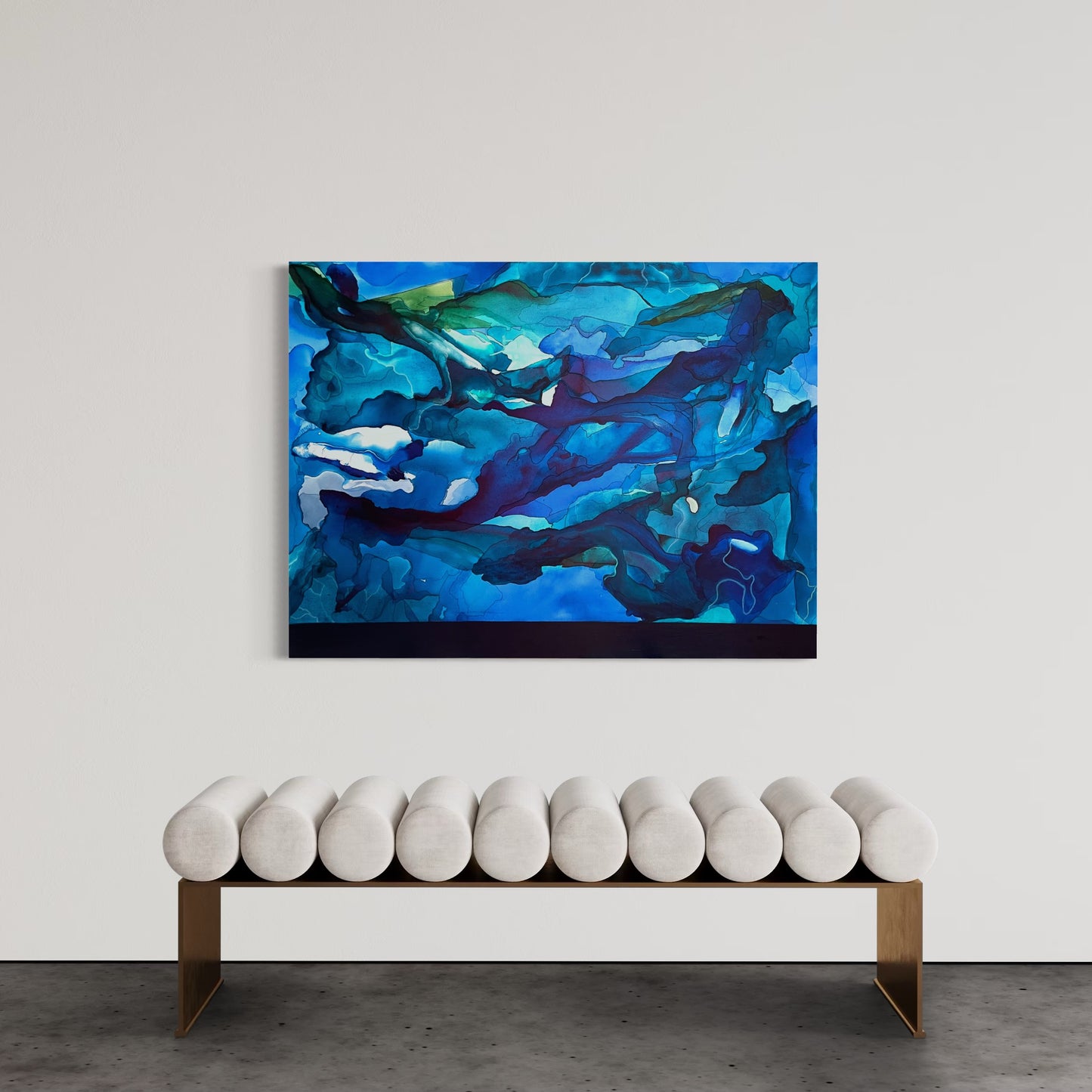 Stratified, 30"x40" Original Abstract Coastal Painting