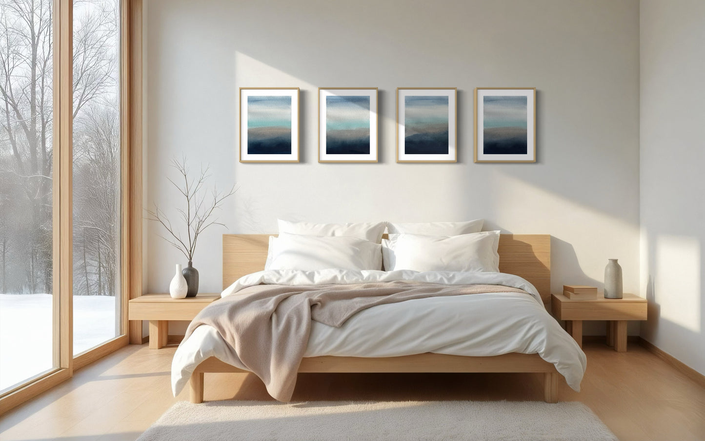 Tennessee Mountains, set of four mini original abstract paintings