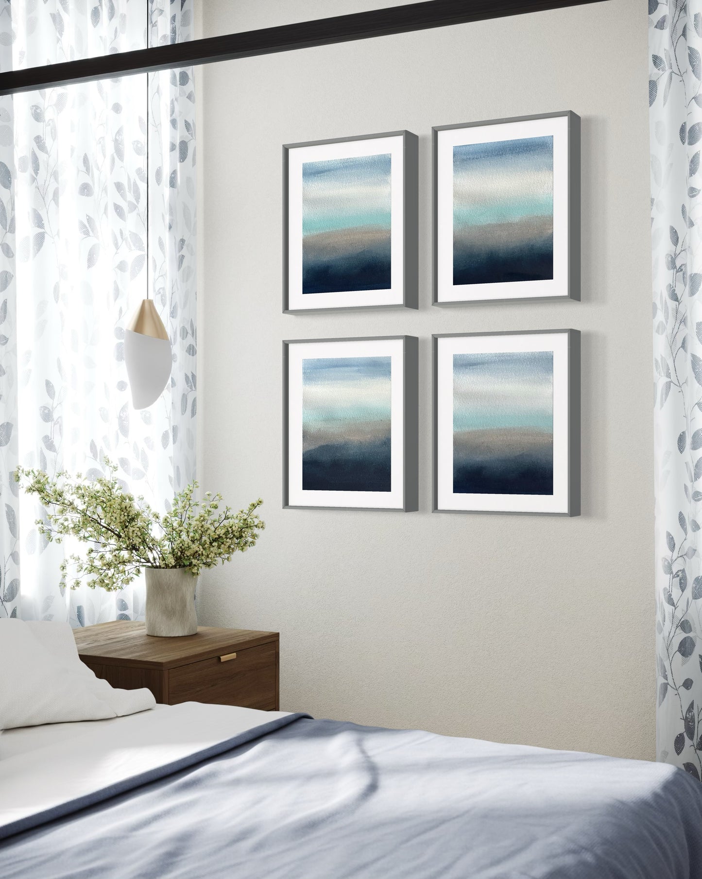 Tennessee Mountains, set of four mini original abstract paintings