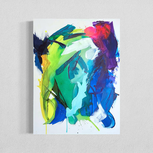 Colliding Air, 24"x36" Original Abstract Painting