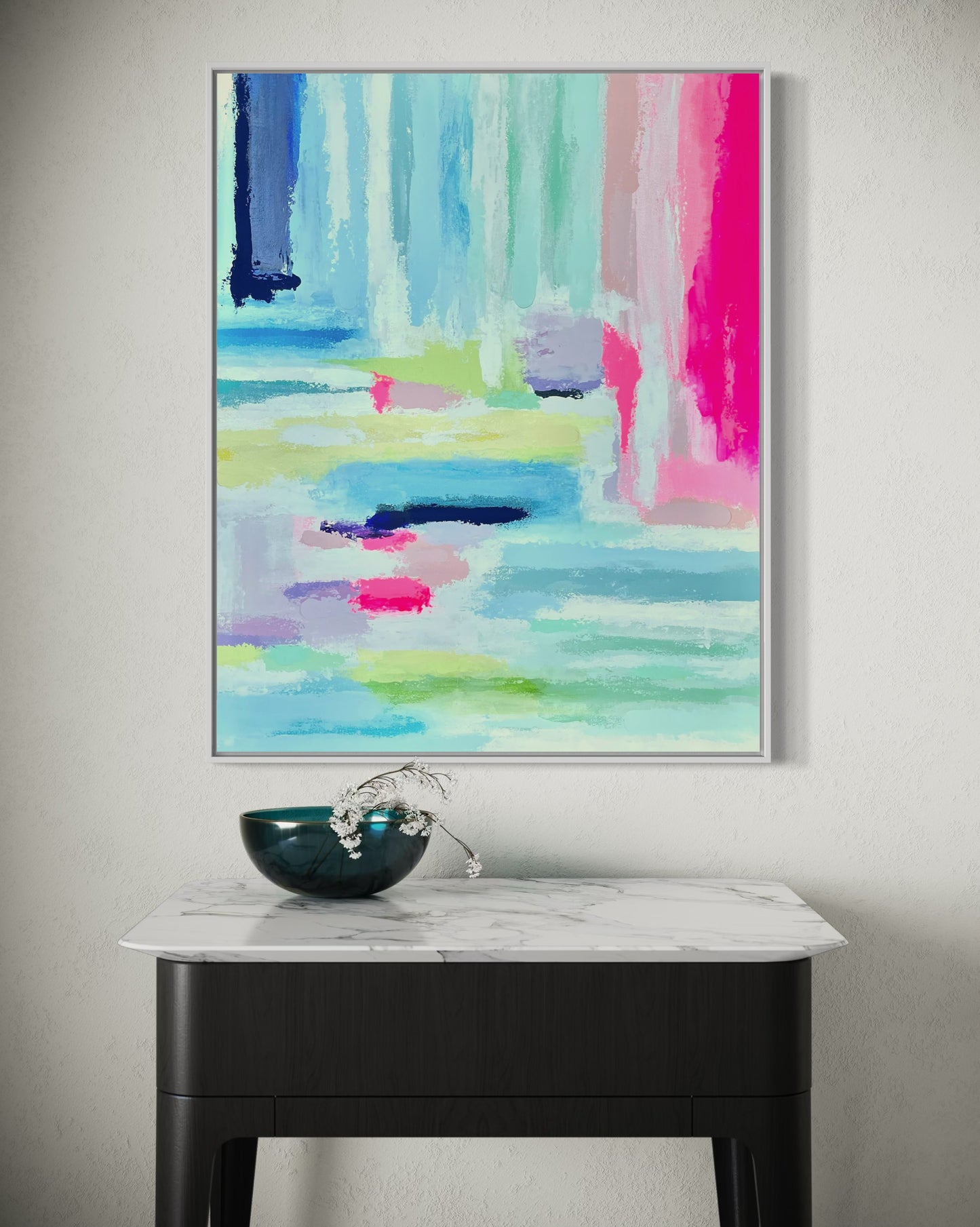 Commission Inspired by Cotton Candy, 24"x30" Original Abstract Painting