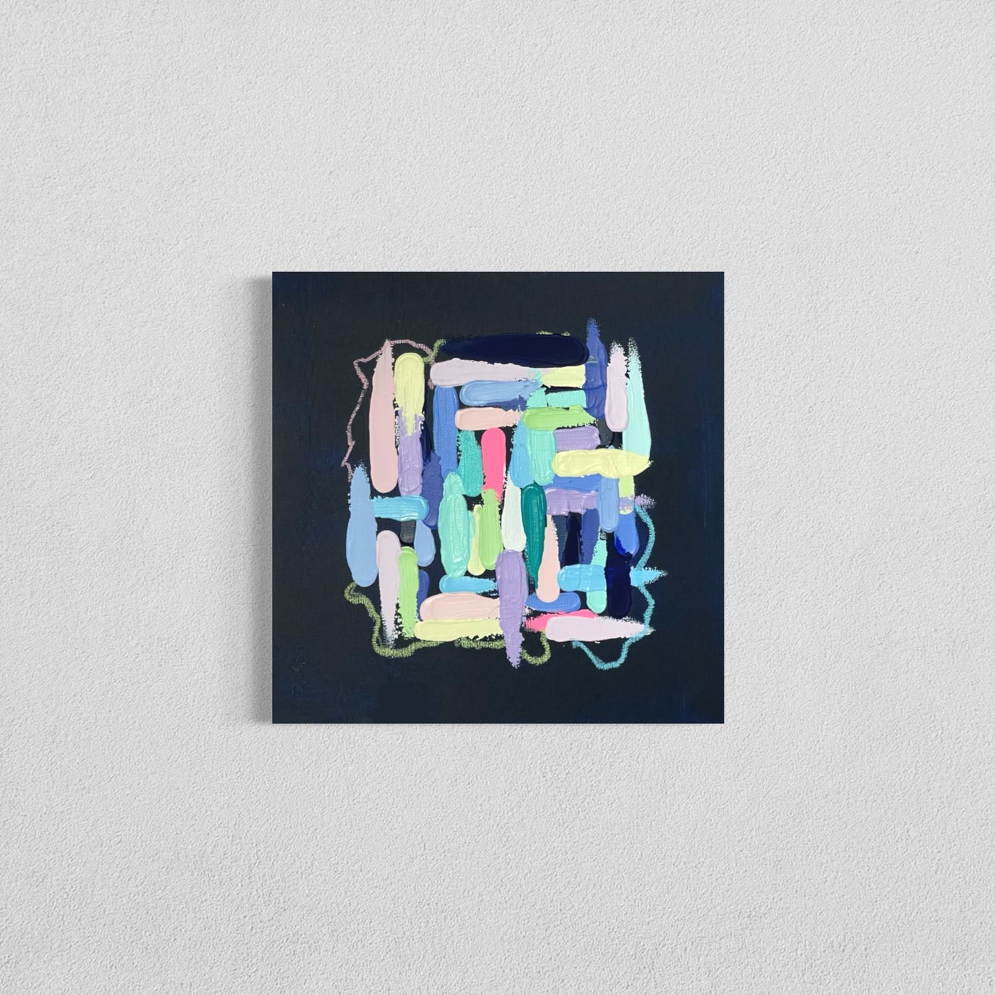 Enchanted Minis, Set of Three 12"x12" Abstract Paintings