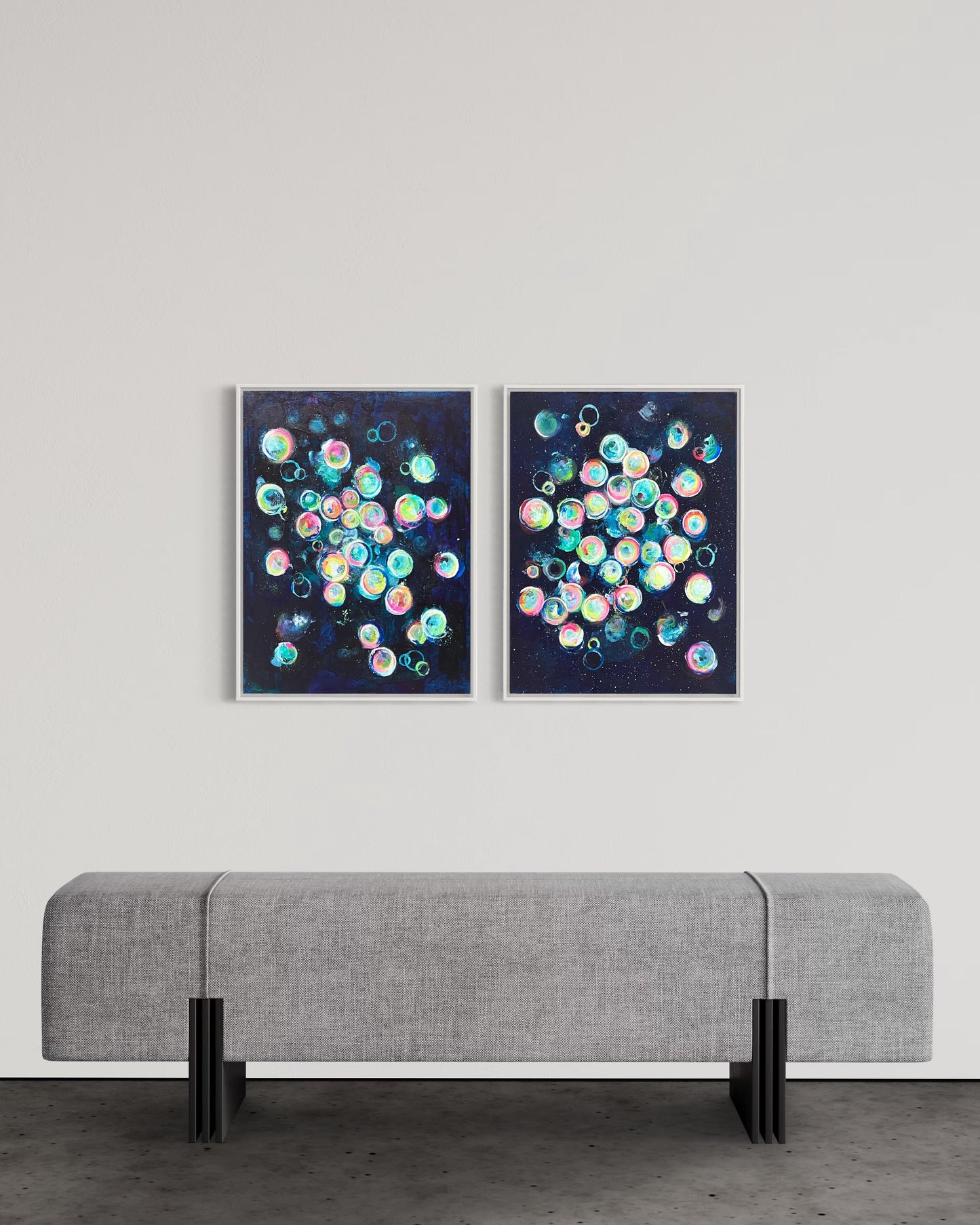 Antimatter, Original Diptych Abstract Paintings