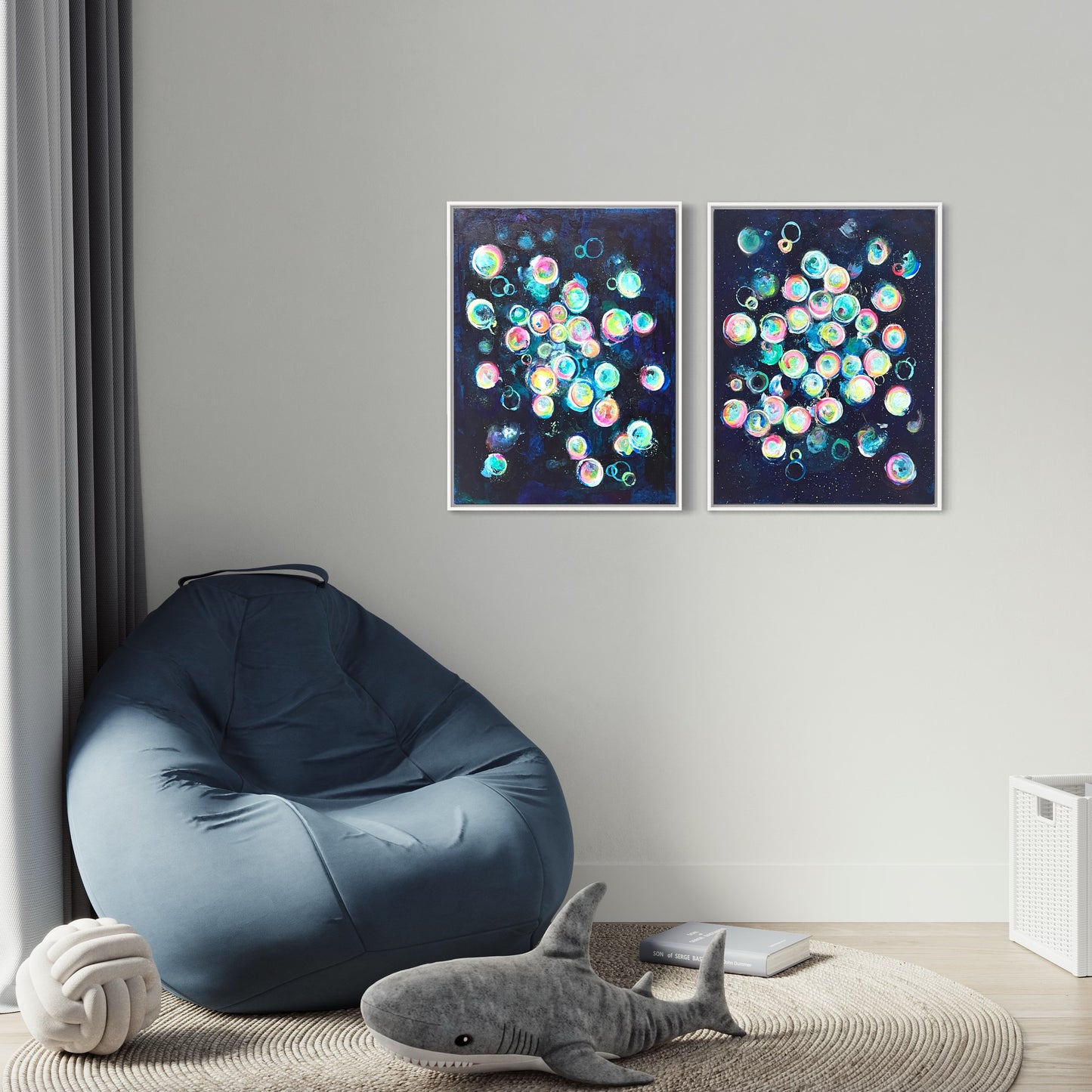 Antimatter, Original Diptych Abstract Paintings