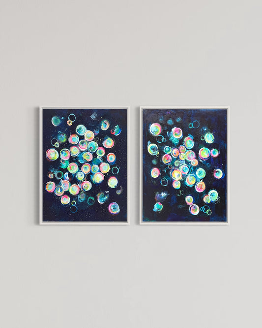 Antimatter, Original Diptych Abstract Paintings