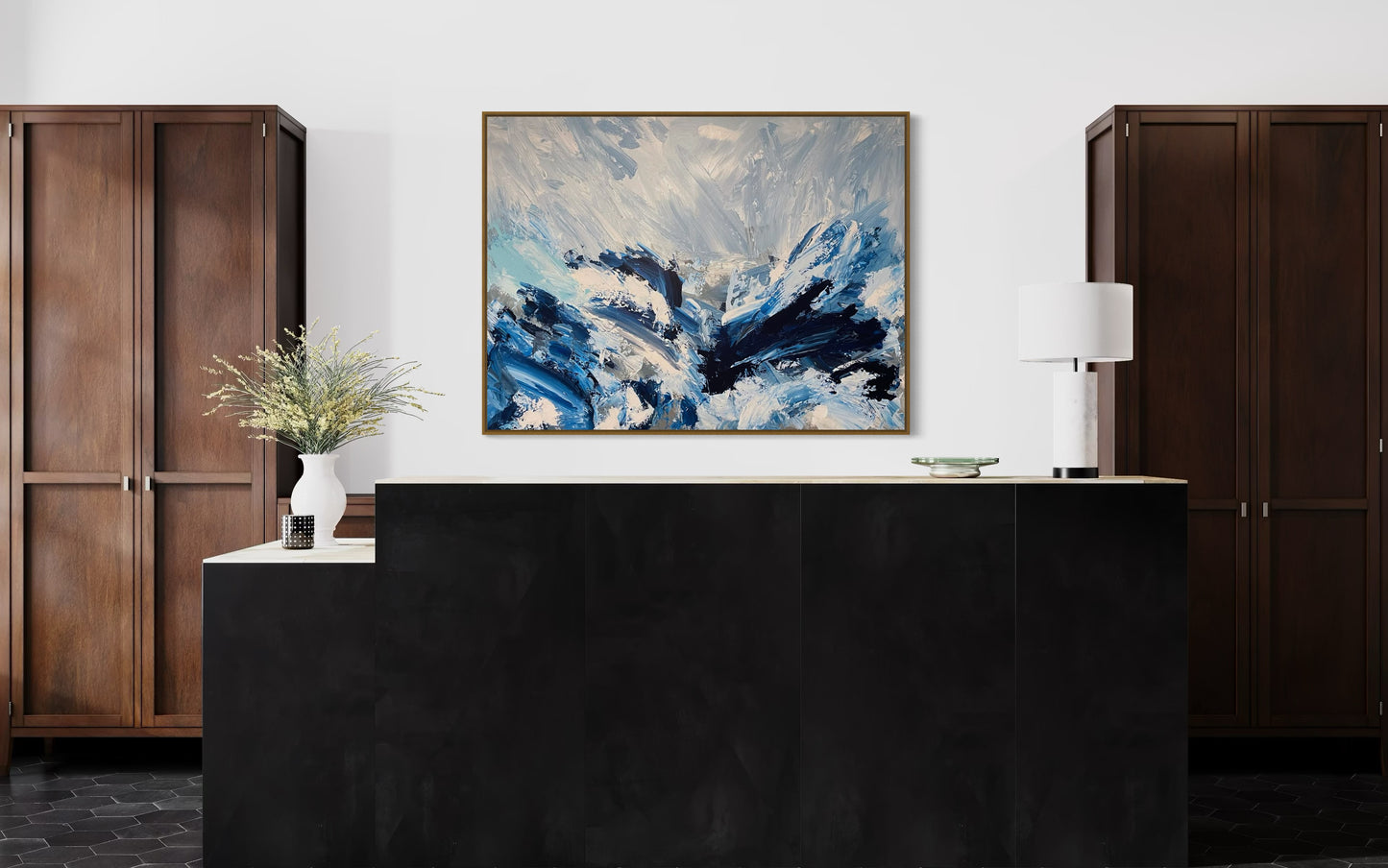 Crashing Waves, 36"x48" Original Painting (Commission Inspired By Crushed Ice)