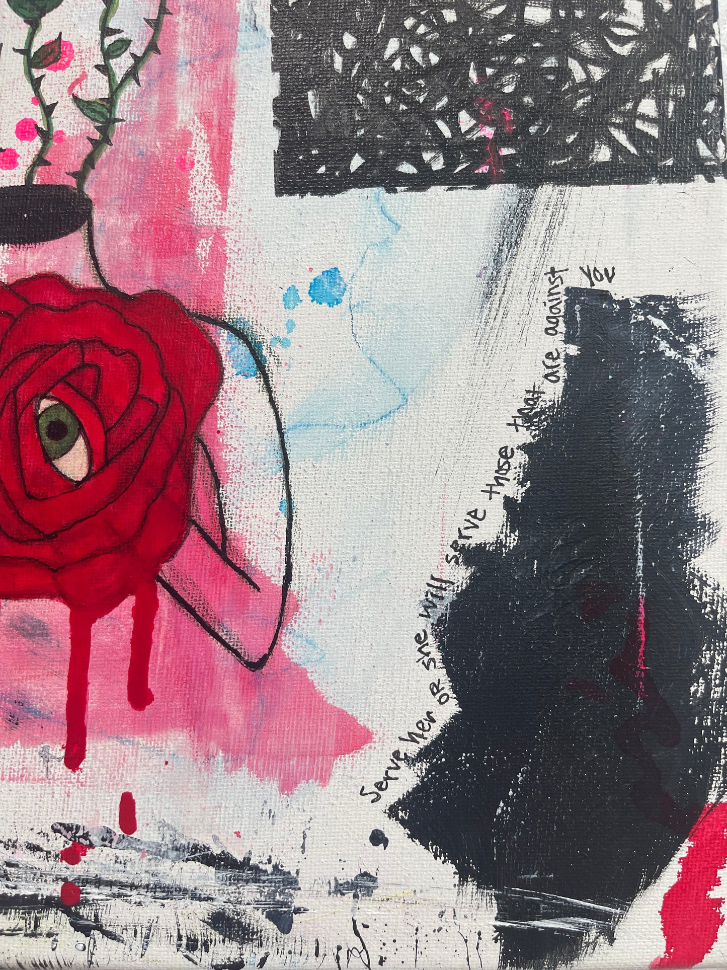 The Lobotomy of a Rose, 11"x14" Original Abstract Painting