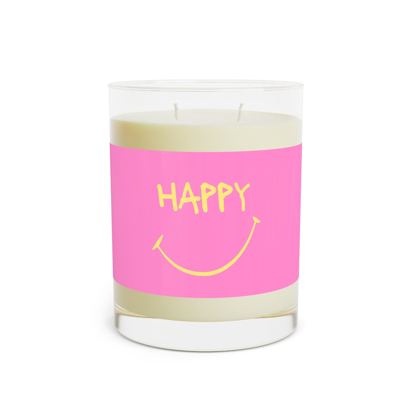 Happy Pink + Yellow Scented Candle - Full Glass, 11oz