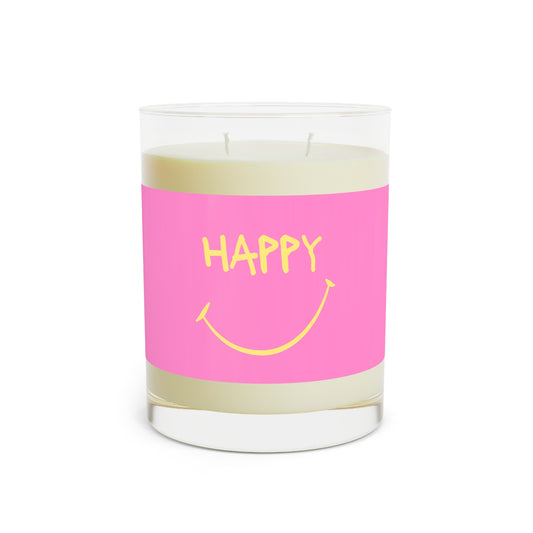Happy Pink + Yellow Scented Candle - Full Glass, 11oz