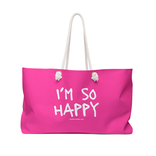 I'm So Happy Weekender Bag, Hot Pink